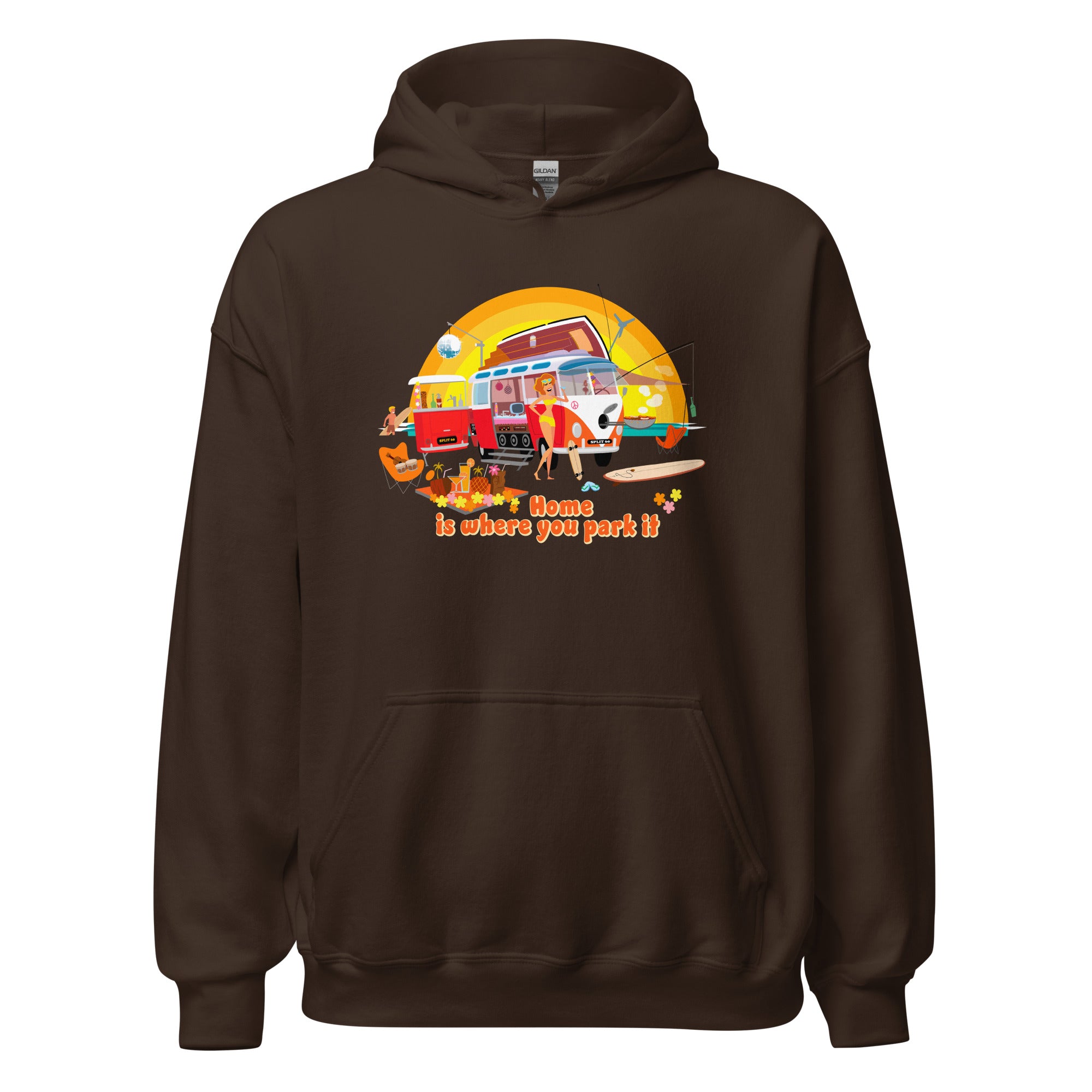 Unisex Hoodie Ultra Combi: Home is where you park it on dark colors