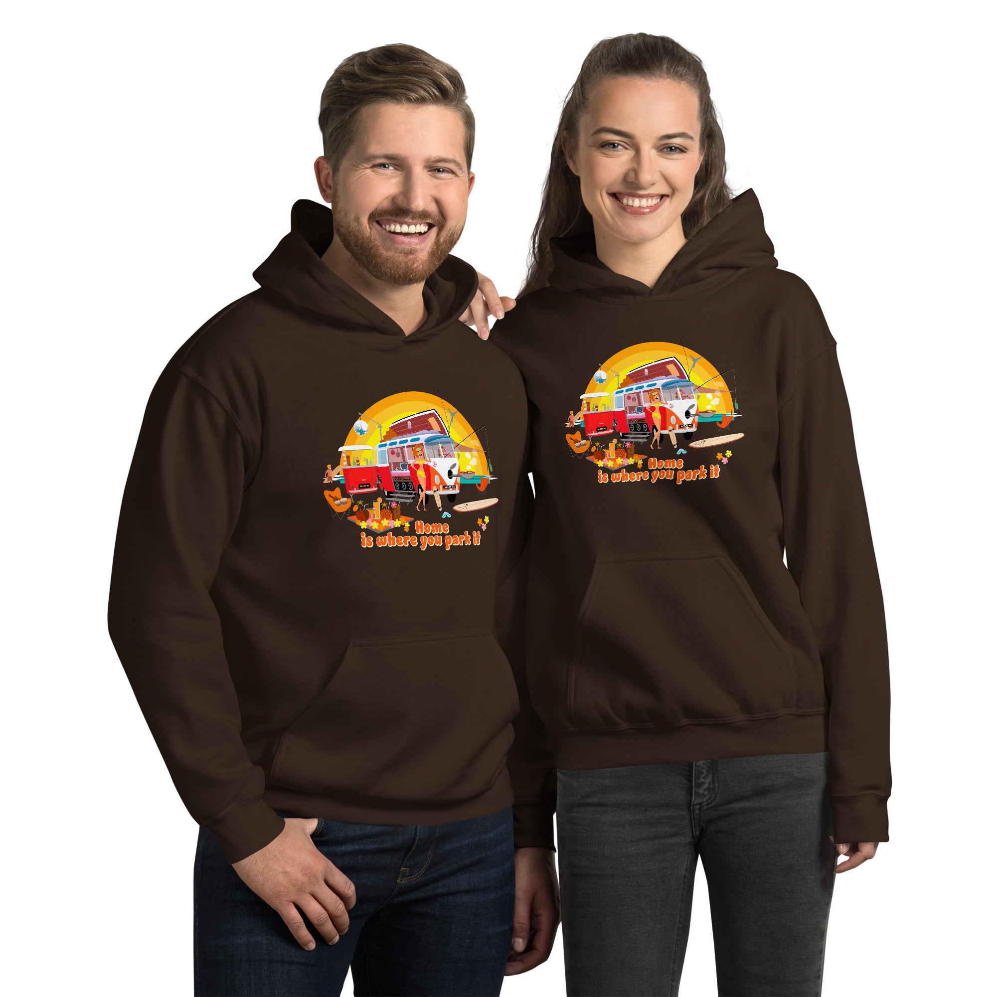 Unisex Hoodie Ultra Combi: Home is where you park it on dark colors