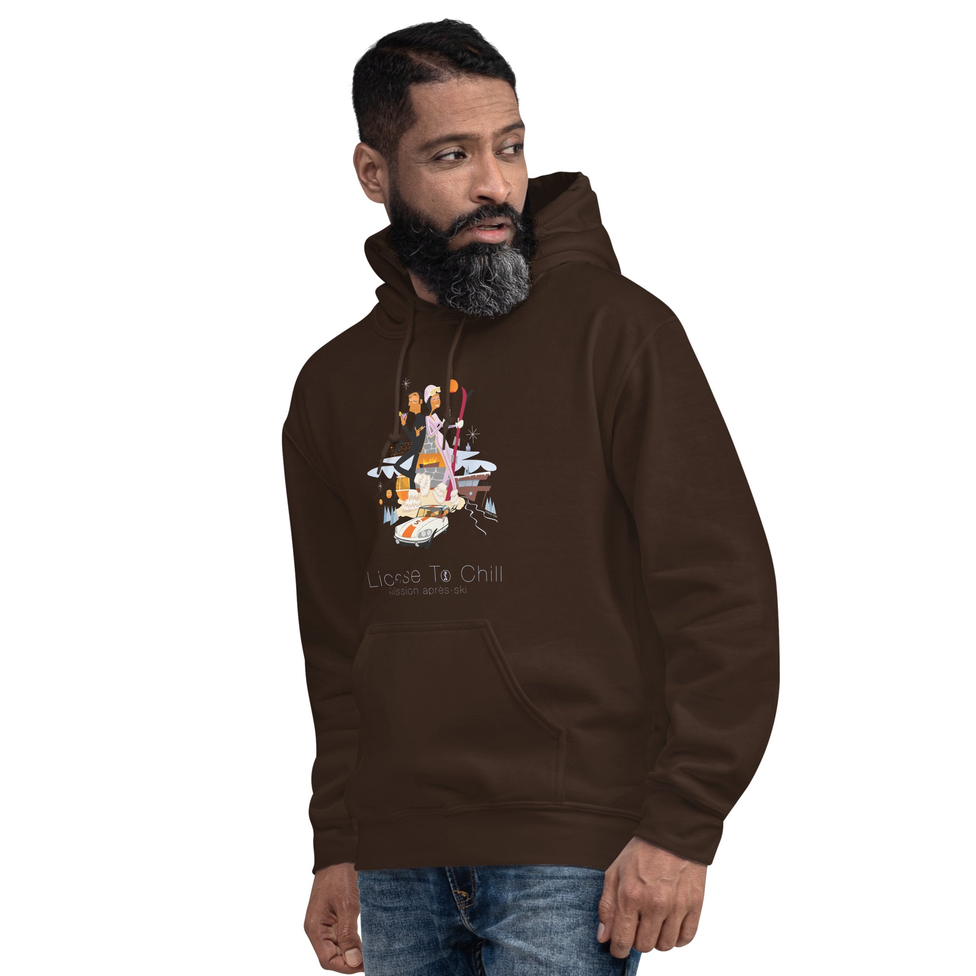 Unisex Hoodie License To Chill Mission Après-Ski on dark colors