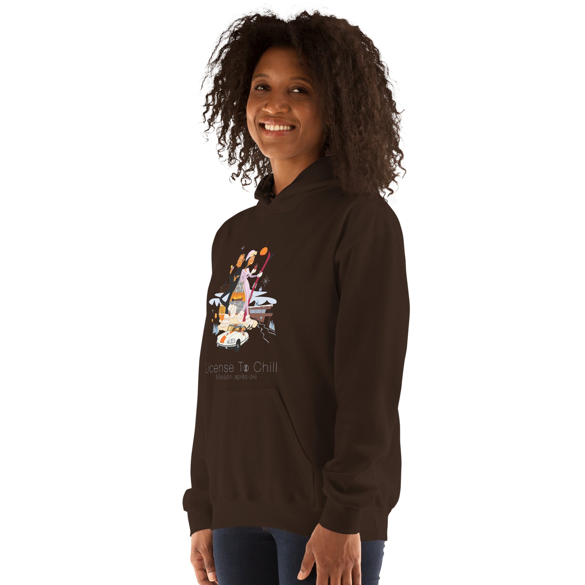 Unisex Hoodie License To Chill Mission Après-Ski on dark colors