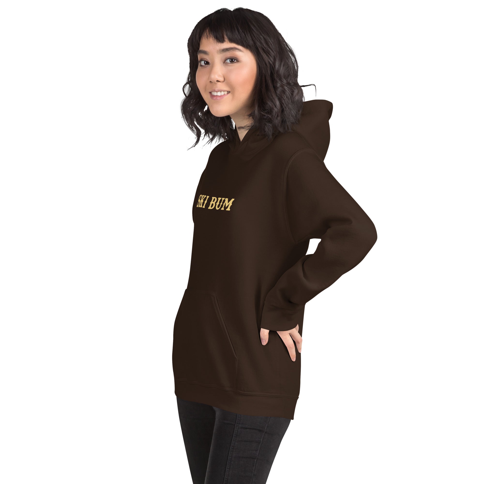 Unisex Hoodie Ski Bum on dark colors