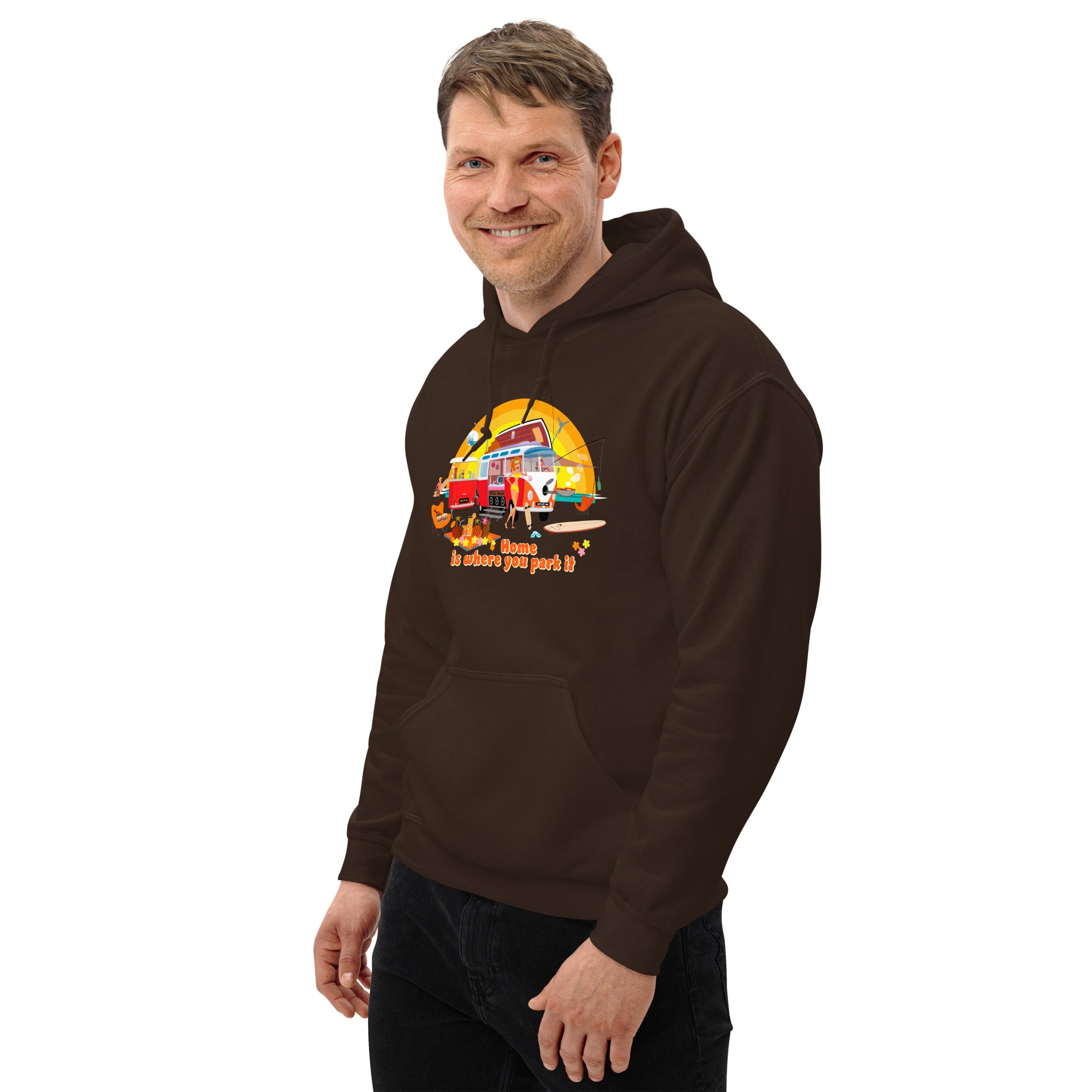 Unisex Hoodie Ultra Combi: Home is where you park it on dark colors