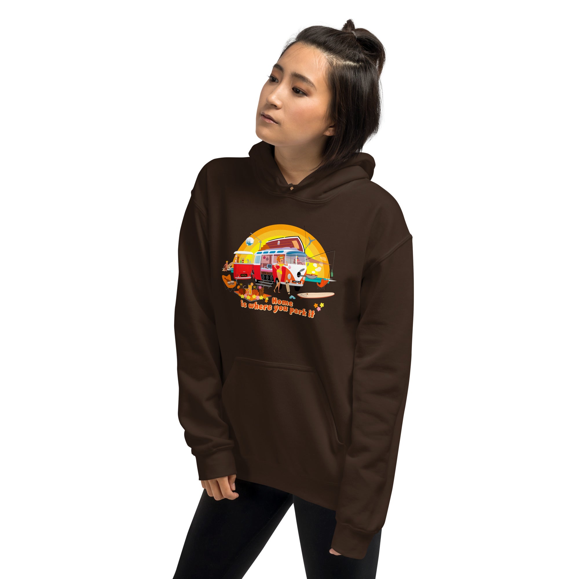 Unisex Hoodie Ultra Combi: Home is where you park it on dark colors