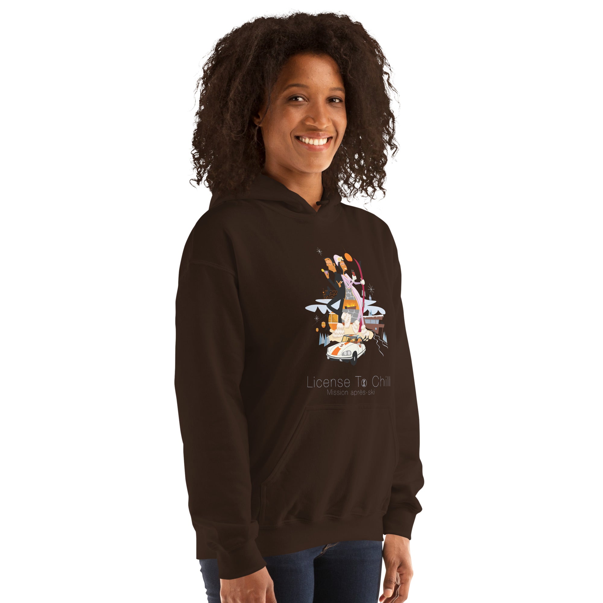 Unisex Hoodie License To Chill Mission Après-Ski on dark colors