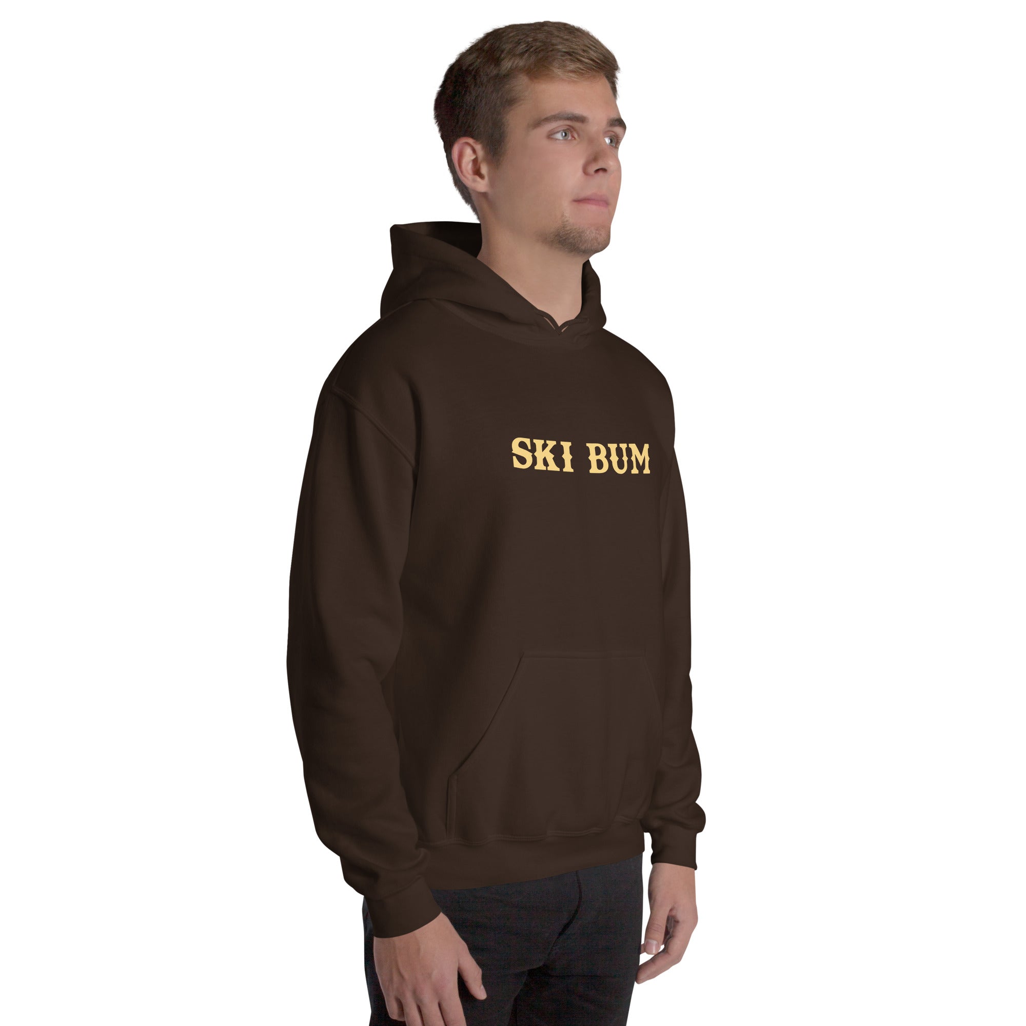 Unisex Hoodie Ski Bum on dark colors