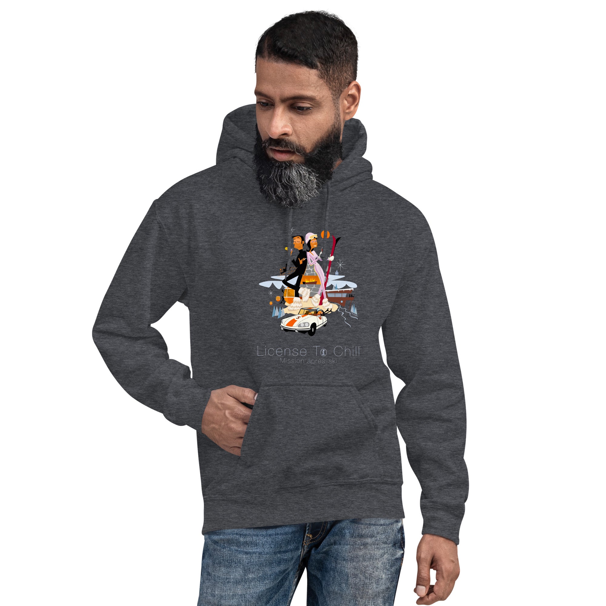 Unisex Hoodie License To Chill Mission Après-Ski on dark colors