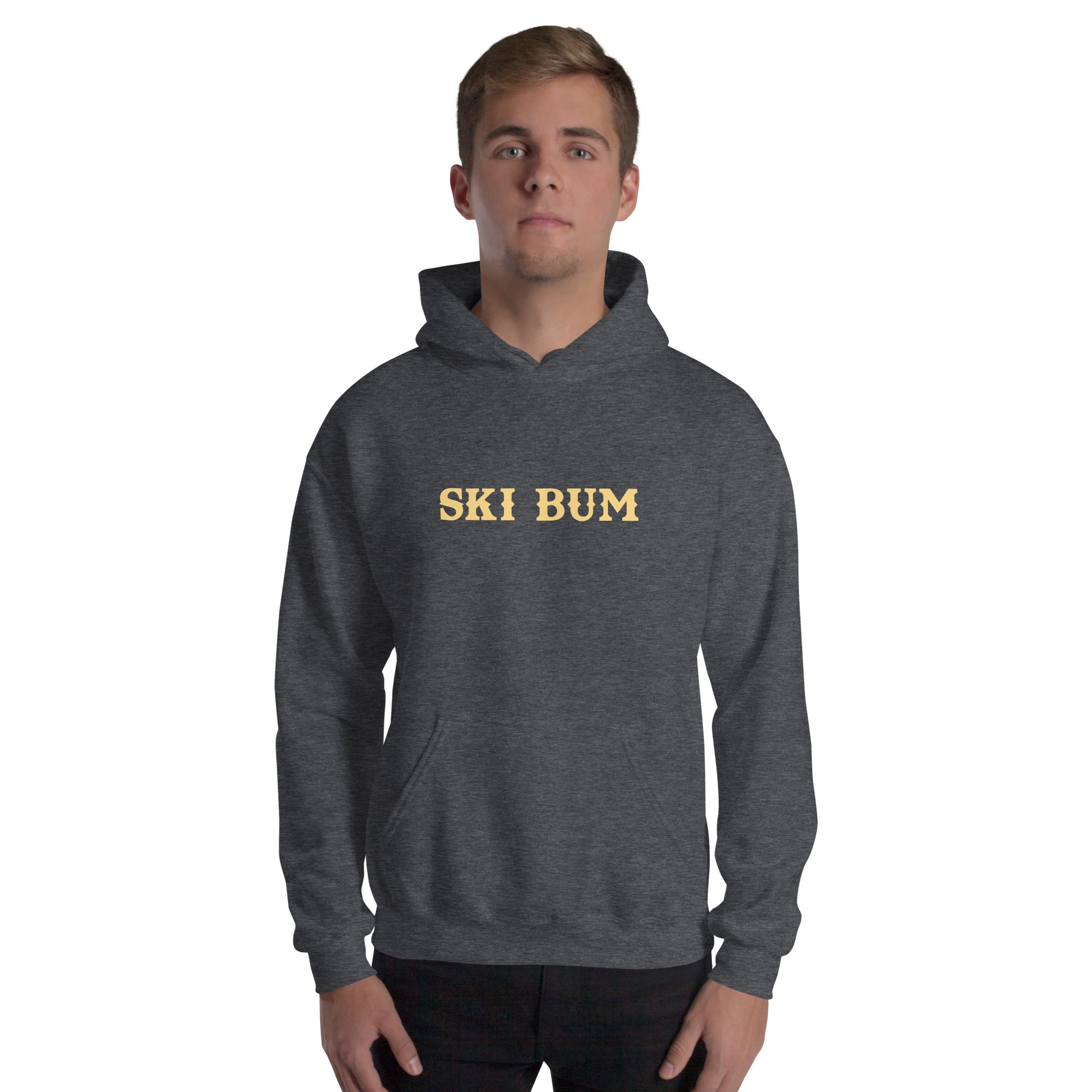 Unisex Hoodie Ski Bum on dark colors