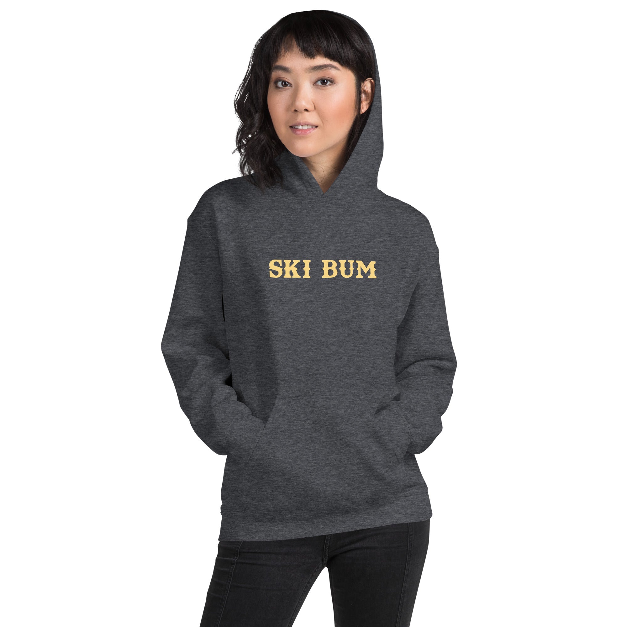 Unisex Hoodie Ski Bum on dark colors