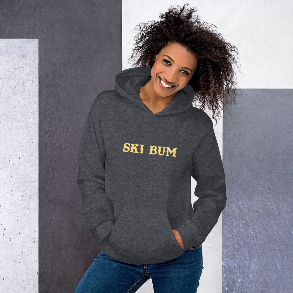 Unisex Hoodie Ski Bum on dark colors