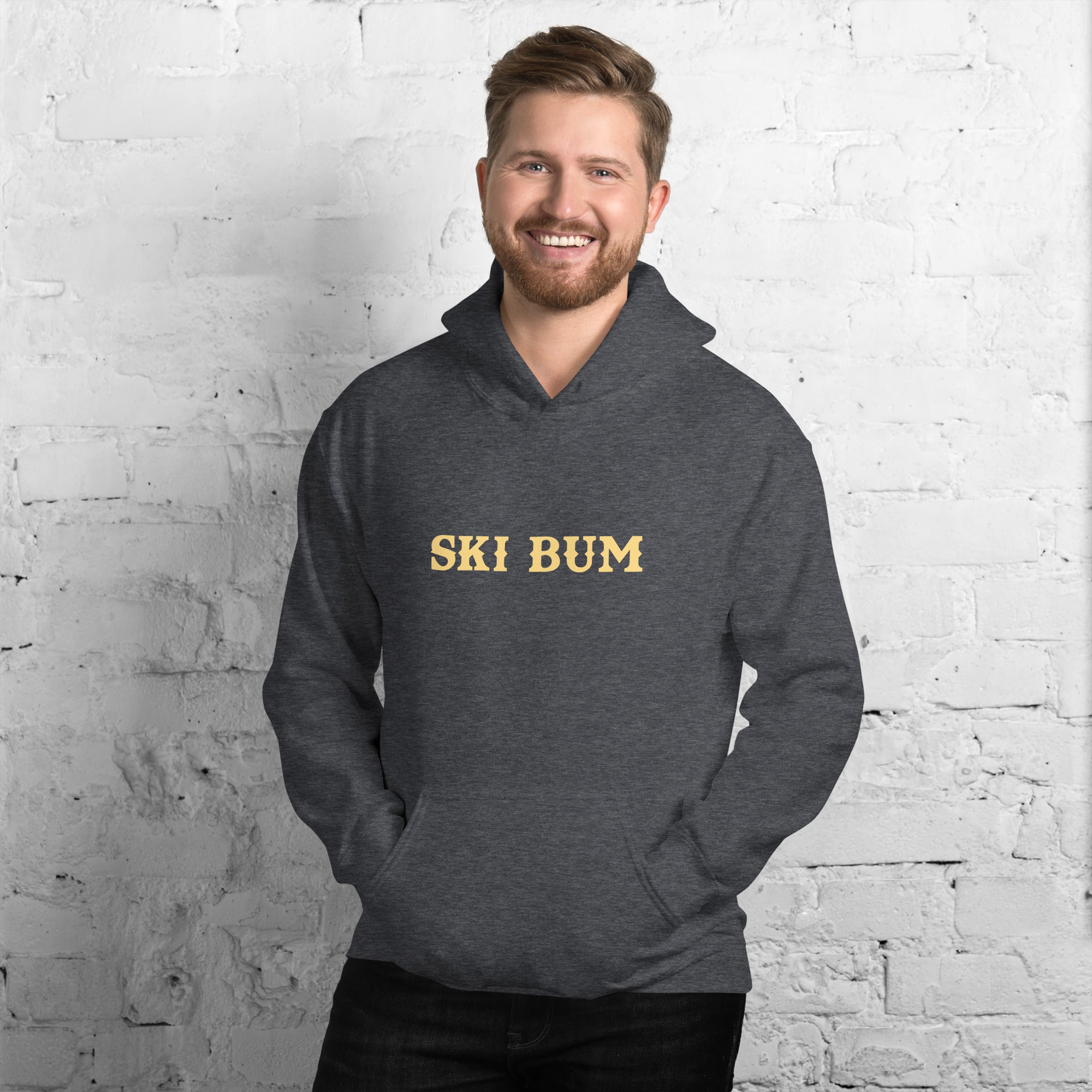 Unisex Hoodie Ski Bum on dark colors