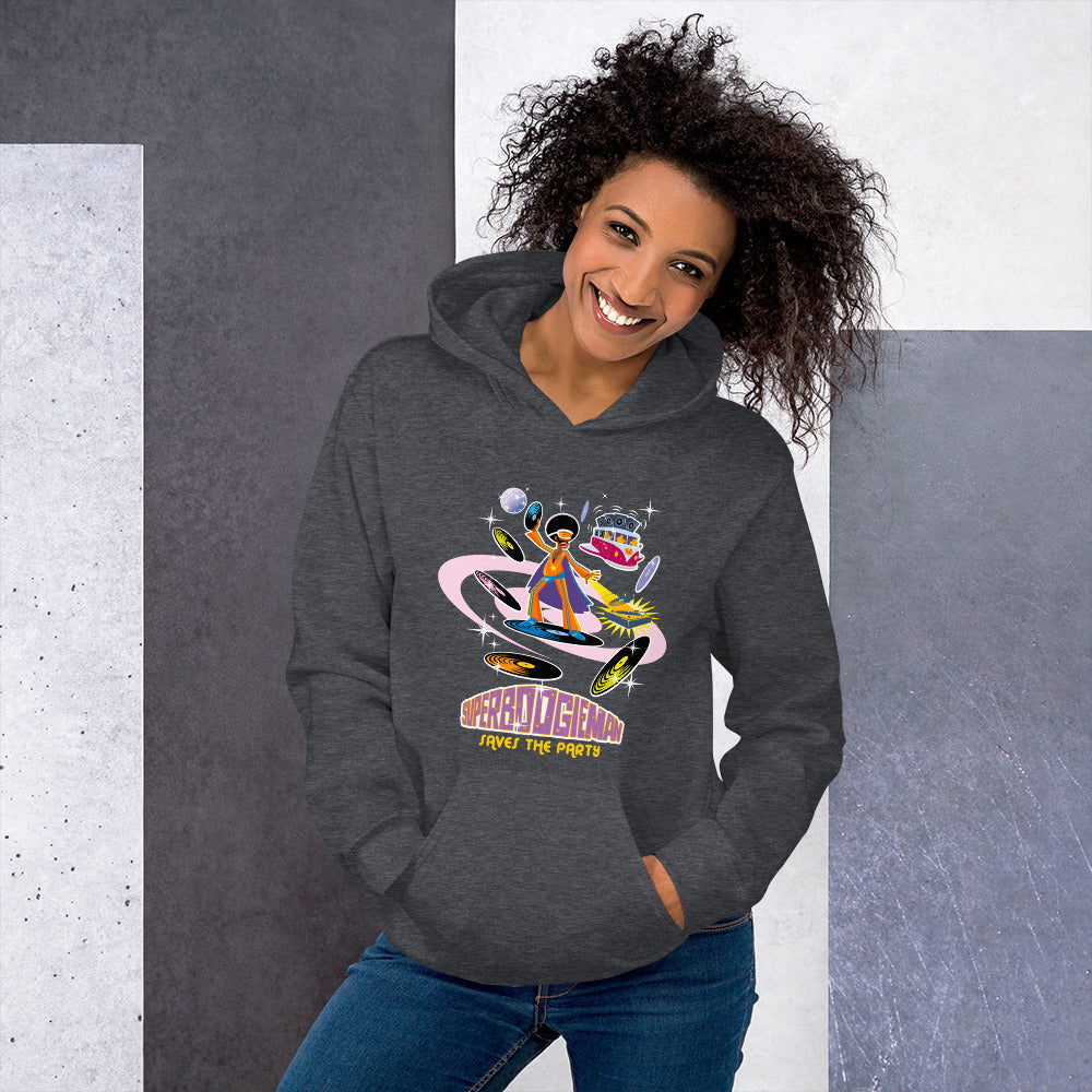 Unisex Hoodie Superboogieman Saves the Party on dark colors