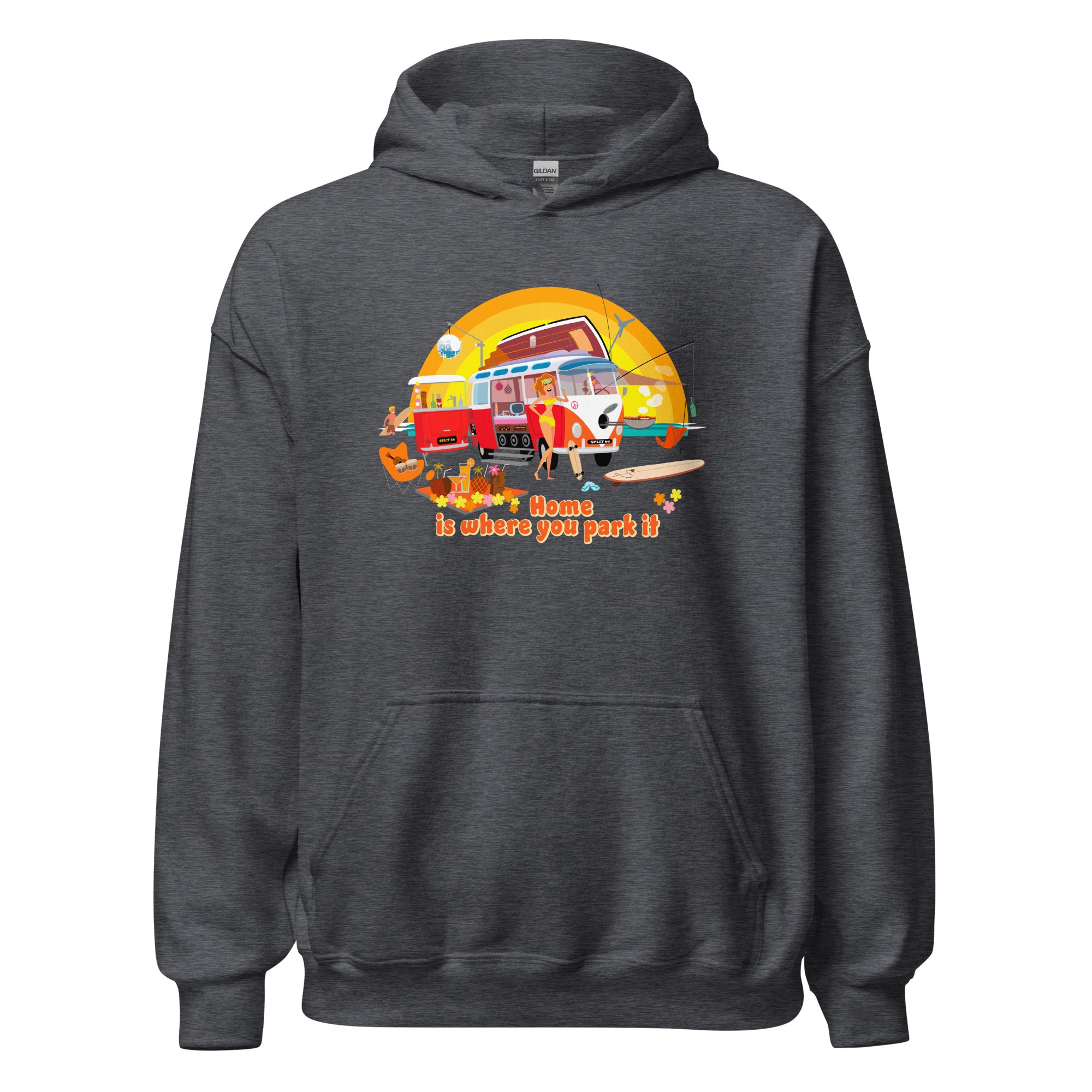 Unisex Hoodie Ultra Combi: Home is where you park it on dark colors