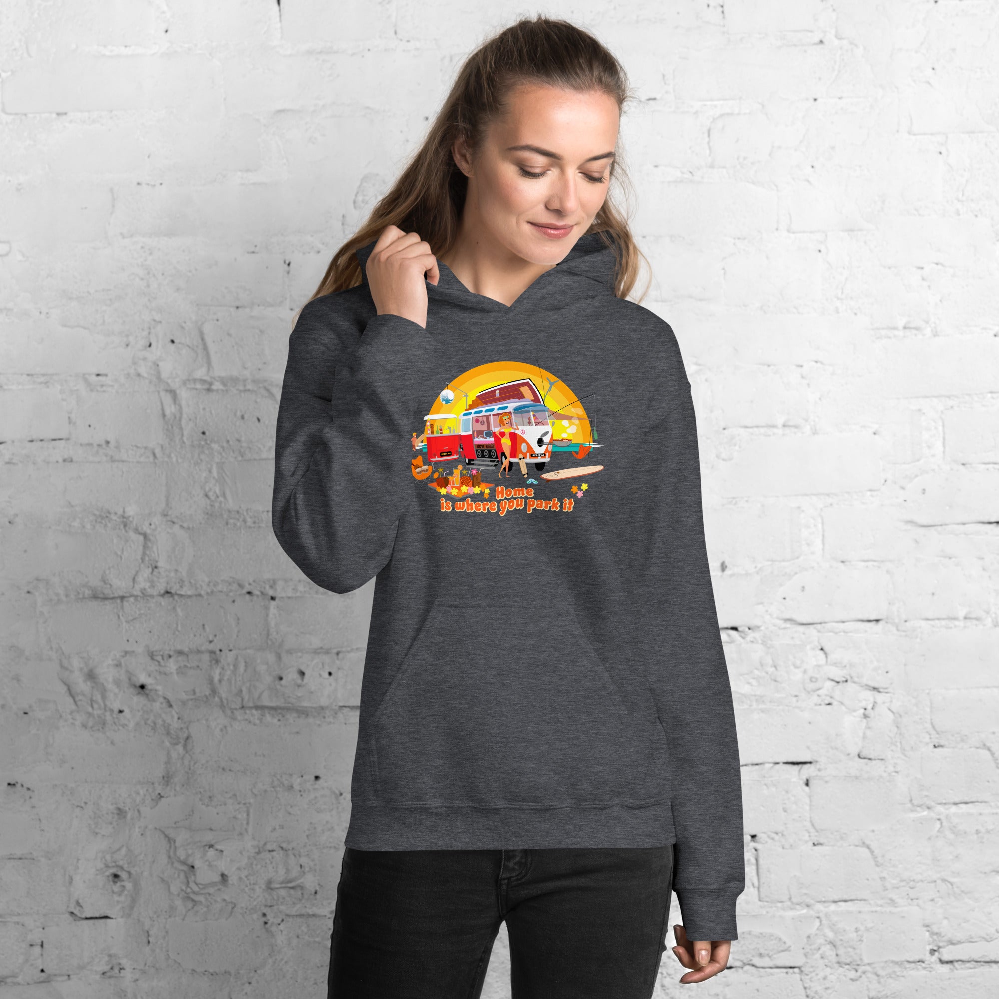 Unisex Hoodie Ultra Combi: Home is where you park it on dark colors