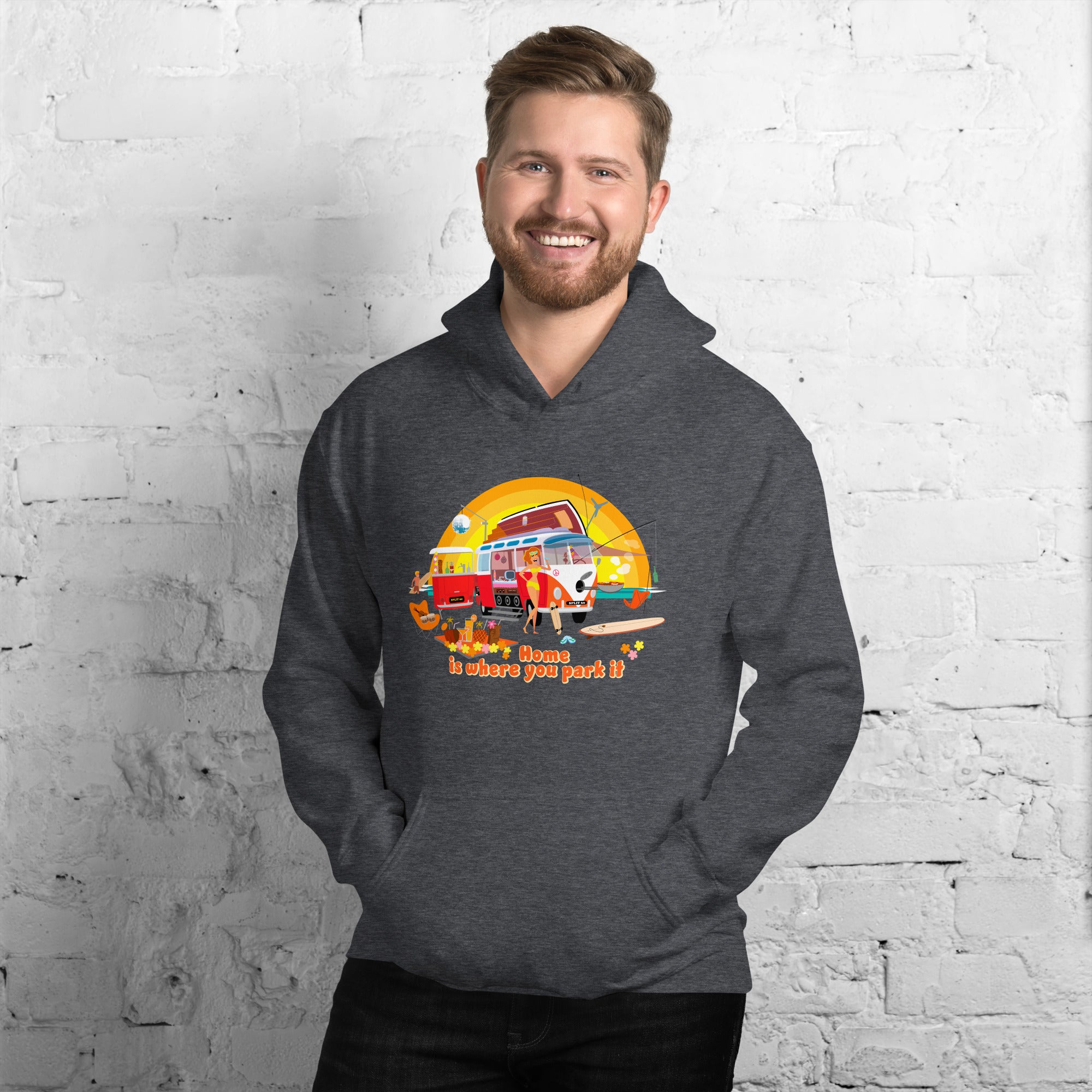 Unisex Hoodie Ultra Combi: Home is where you park it on dark colors