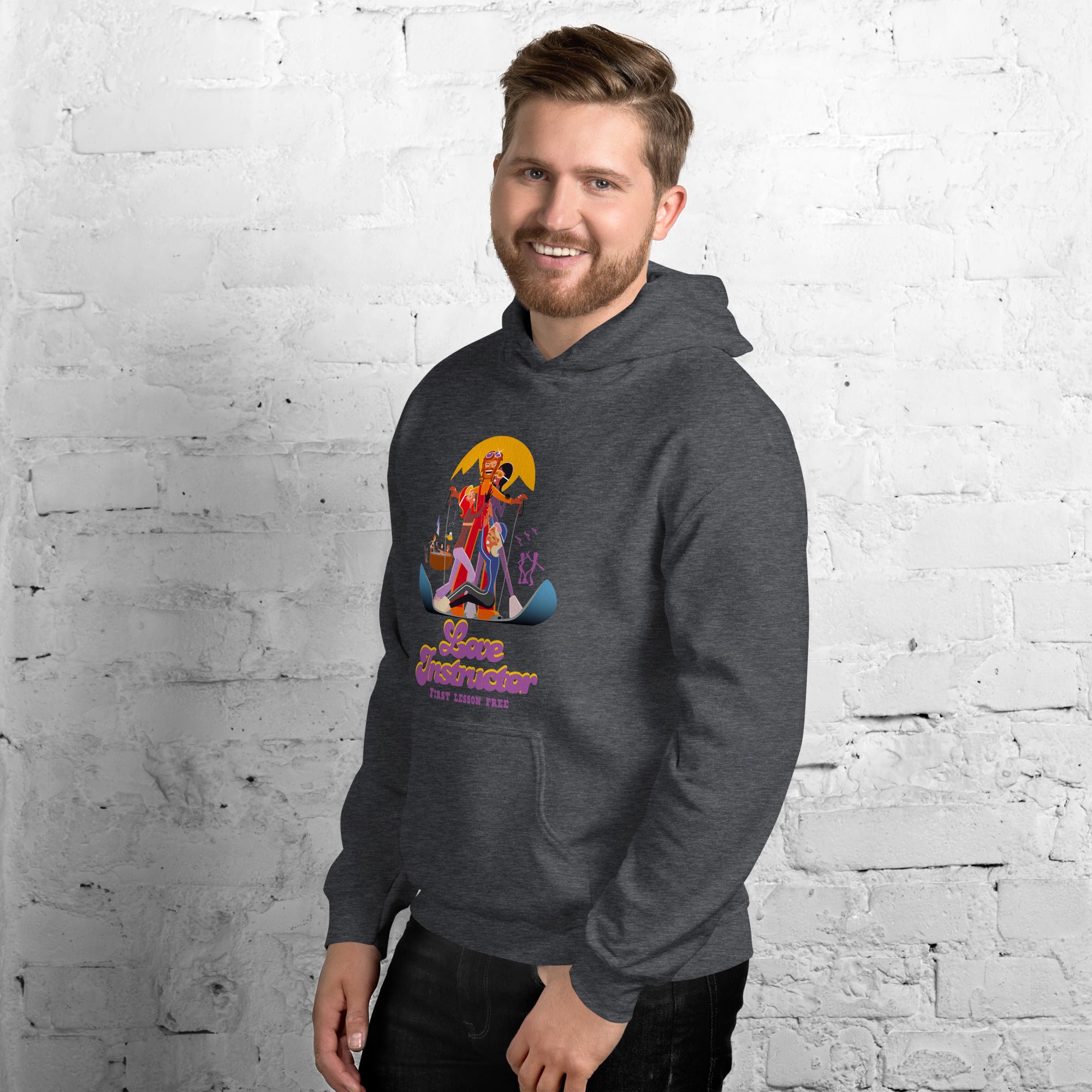 Unisex Hoodie Love Instructor First Lesson free on dark colors