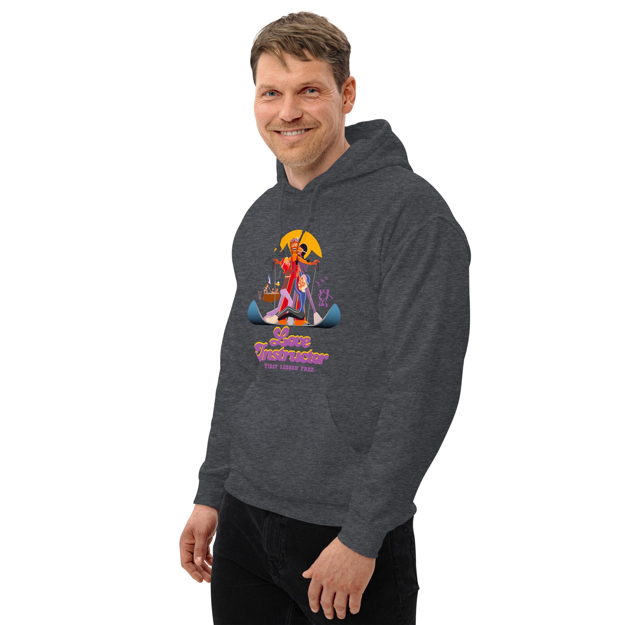 Unisex Hoodie Love Instructor First Lesson free on dark colors