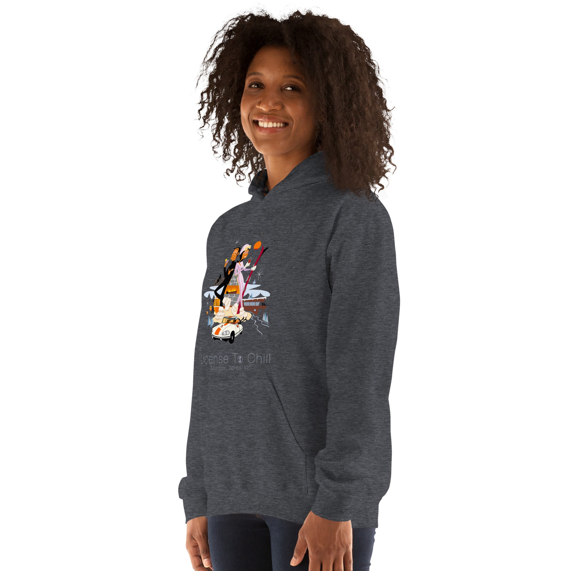 Unisex Hoodie License To Chill Mission Après-Ski on dark colors