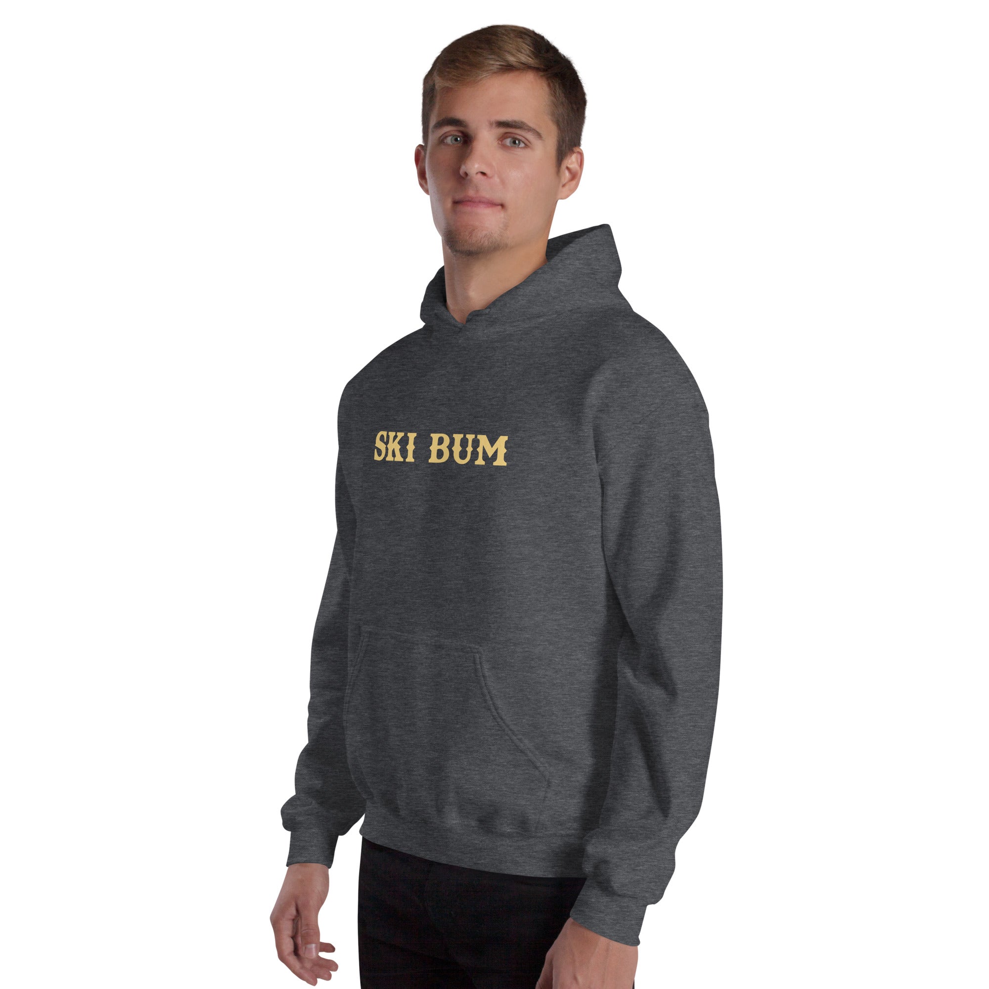 Unisex Hoodie Ski Bum on dark colors