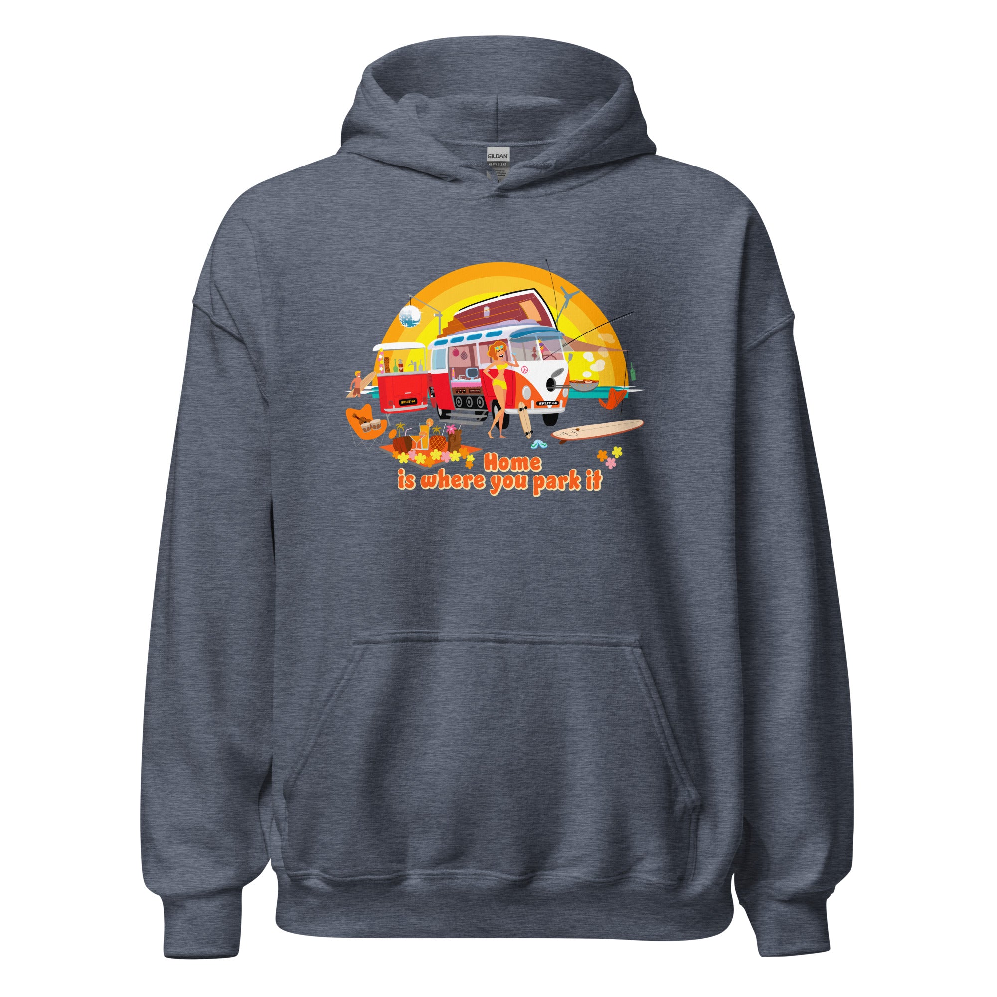 Unisex Hoodie Ultra Combi: Home is where you park it on dark colors