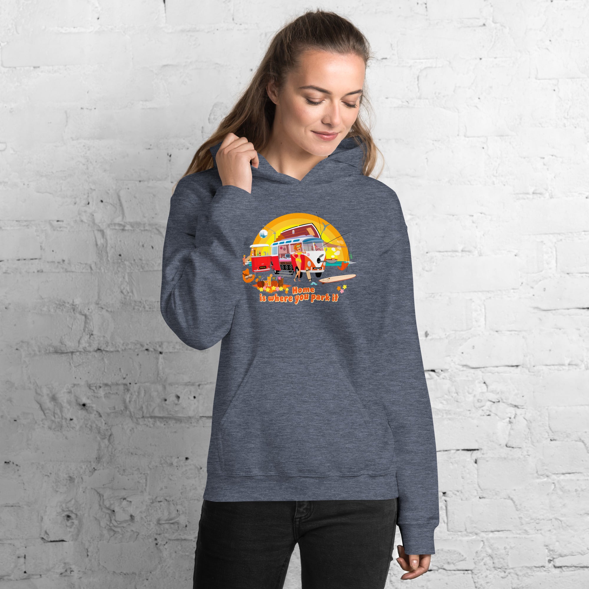 Unisex Hoodie Ultra Combi: Home is where you park it on dark colors