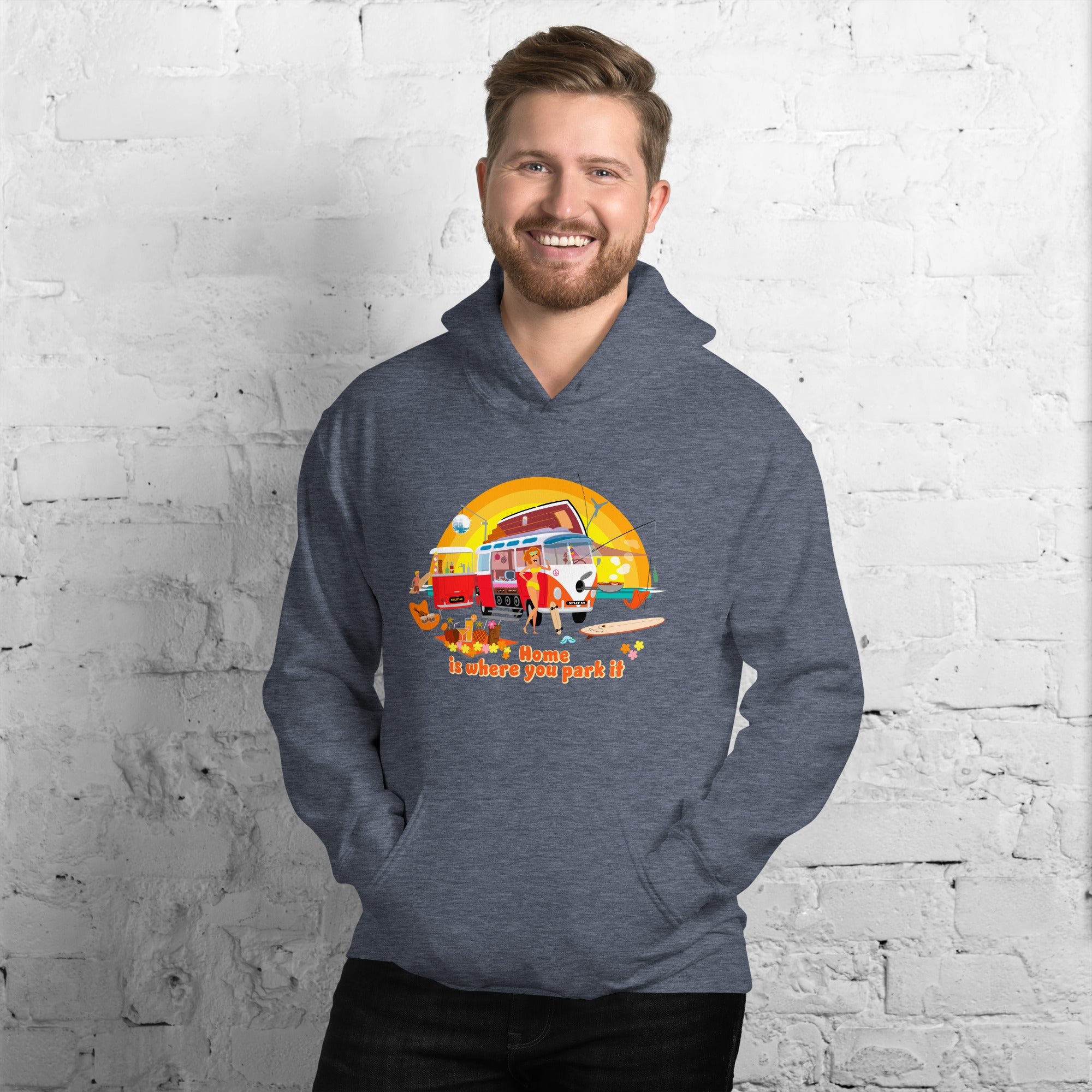 Unisex Hoodie Ultra Combi: Home is where you park it on dark colors