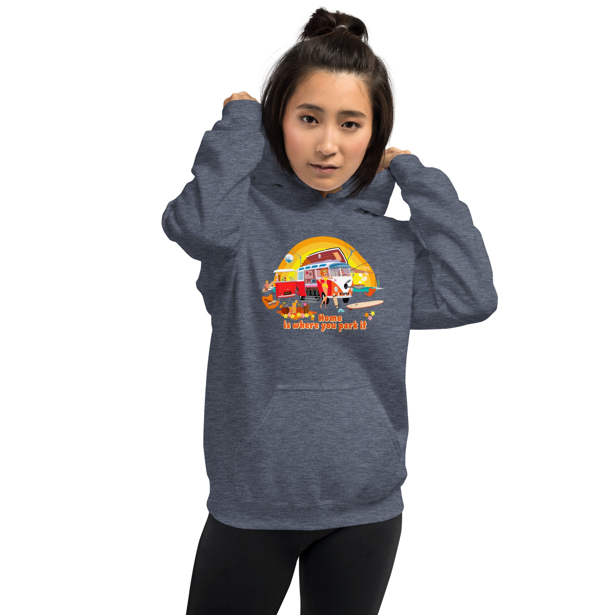 Unisex Hoodie Ultra Combi: Home is where you park it on dark colors