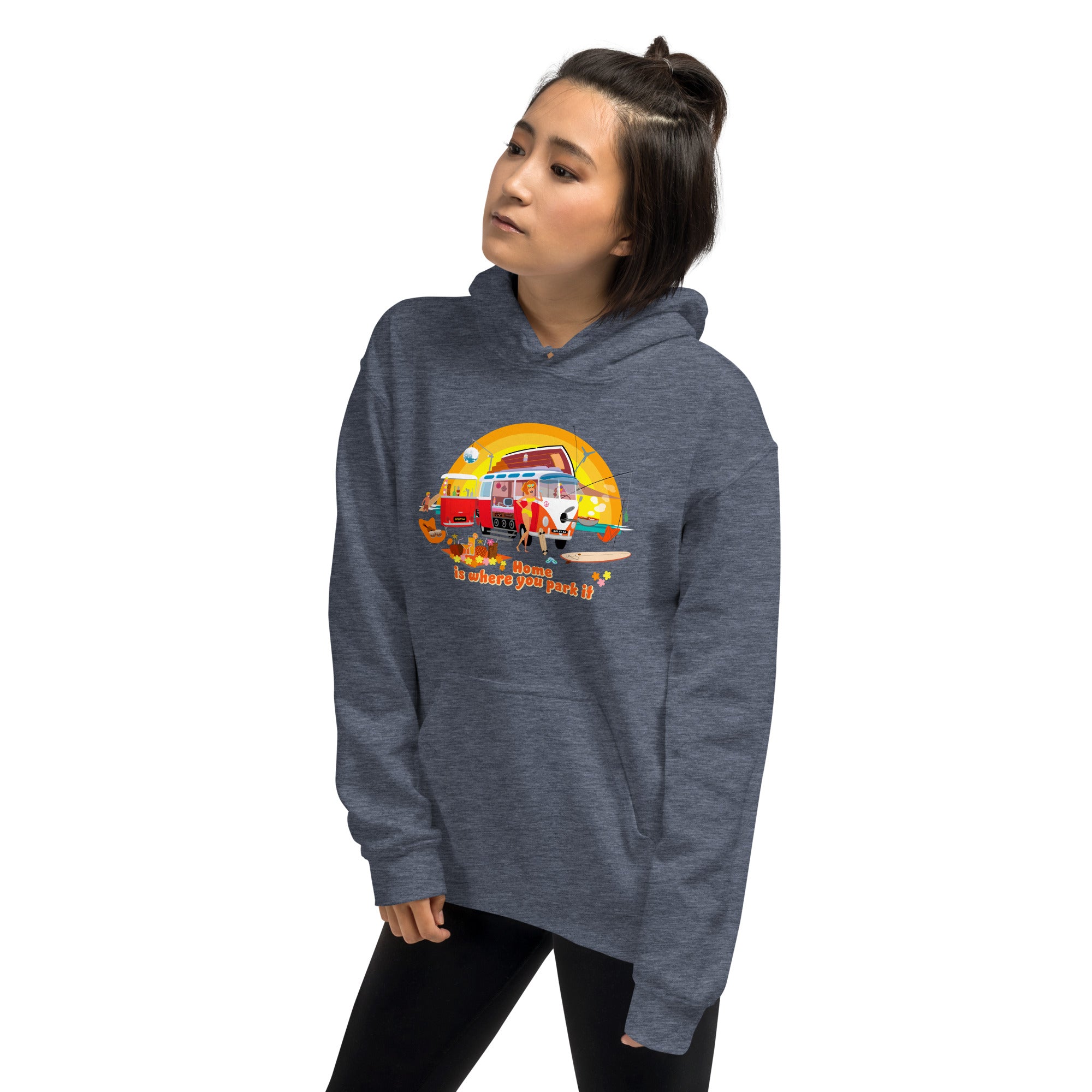 Unisex Hoodie Ultra Combi: Home is where you park it on dark colors