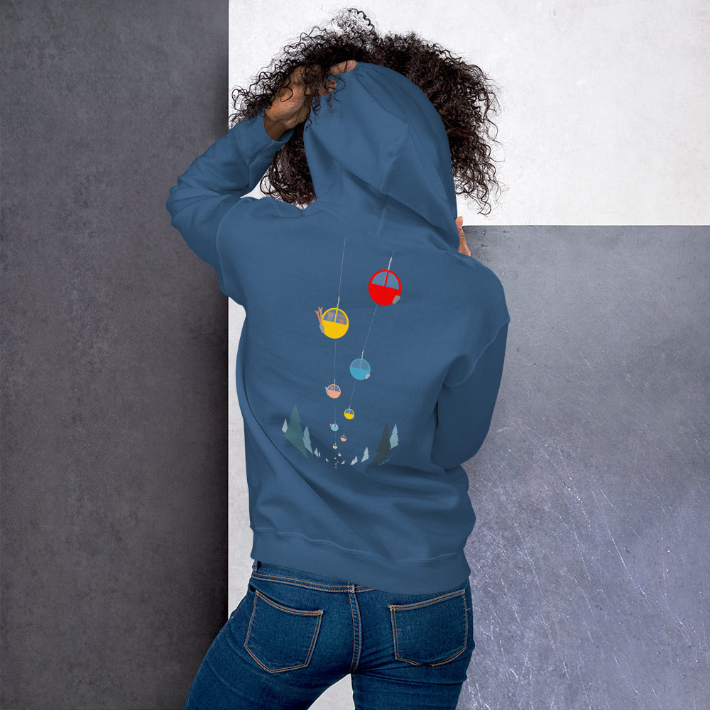 Unisex Hoodie Gondolas in the mist (front & back)