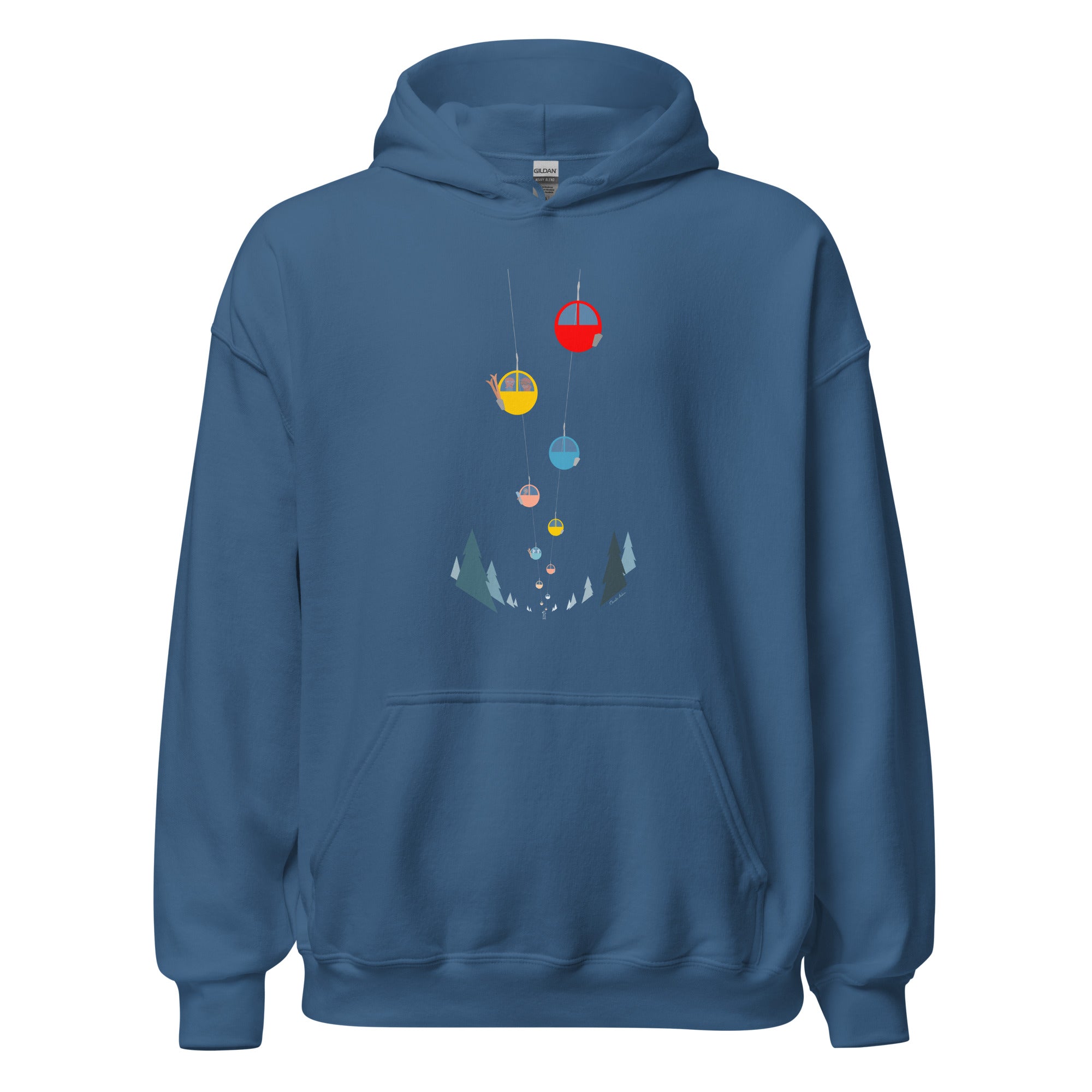 Unisex Hoodie Gondolas in the mist (front & back)