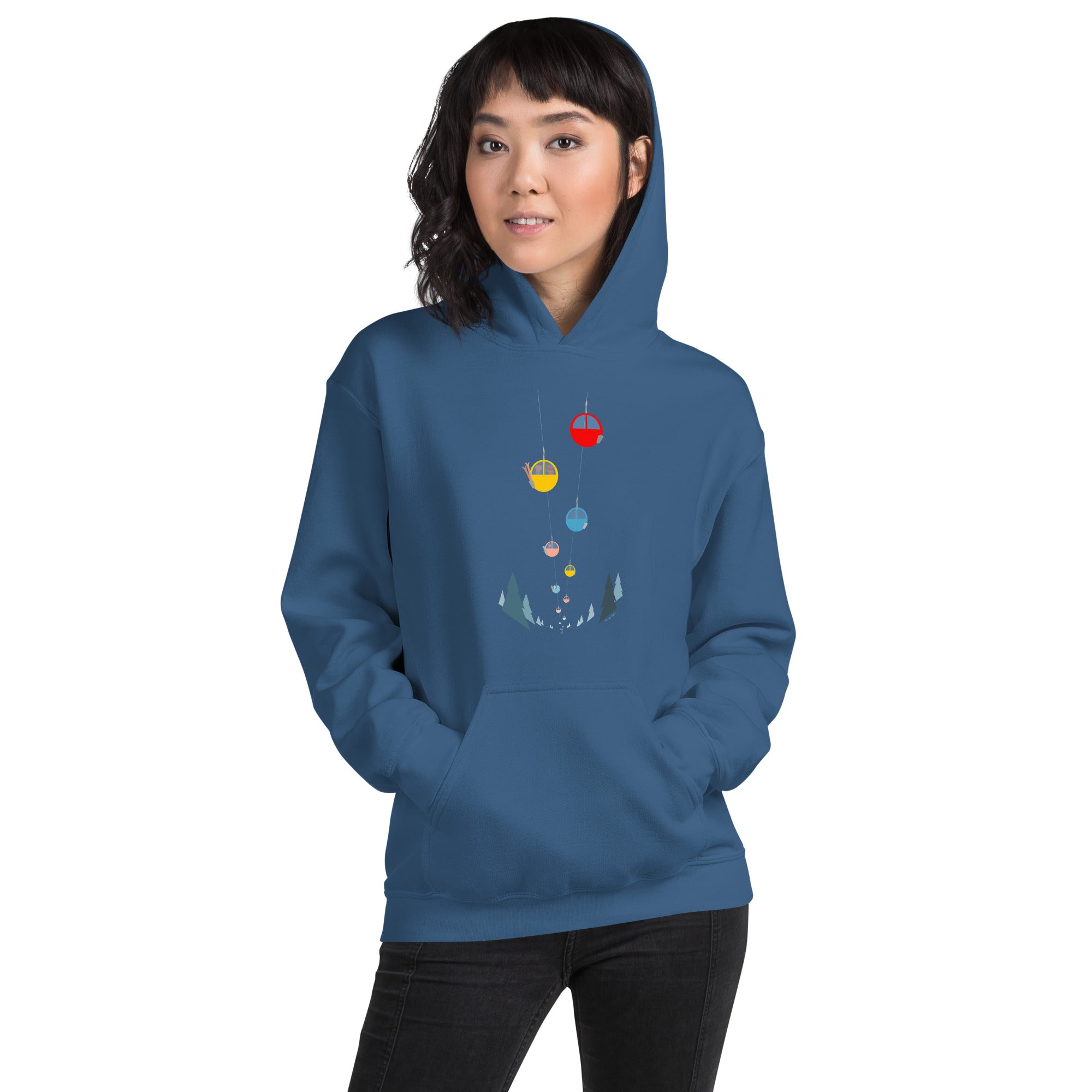 Unisex Hoodie Gondolas in the mist (front & back)