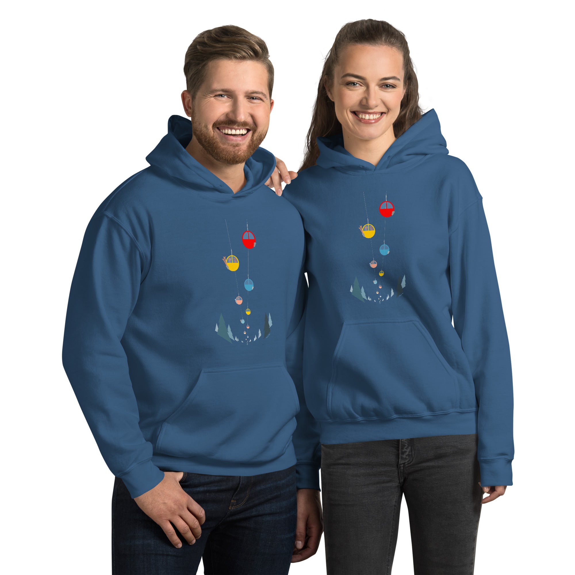 Unisex Hoodie Gondolas in the mist (front & back)