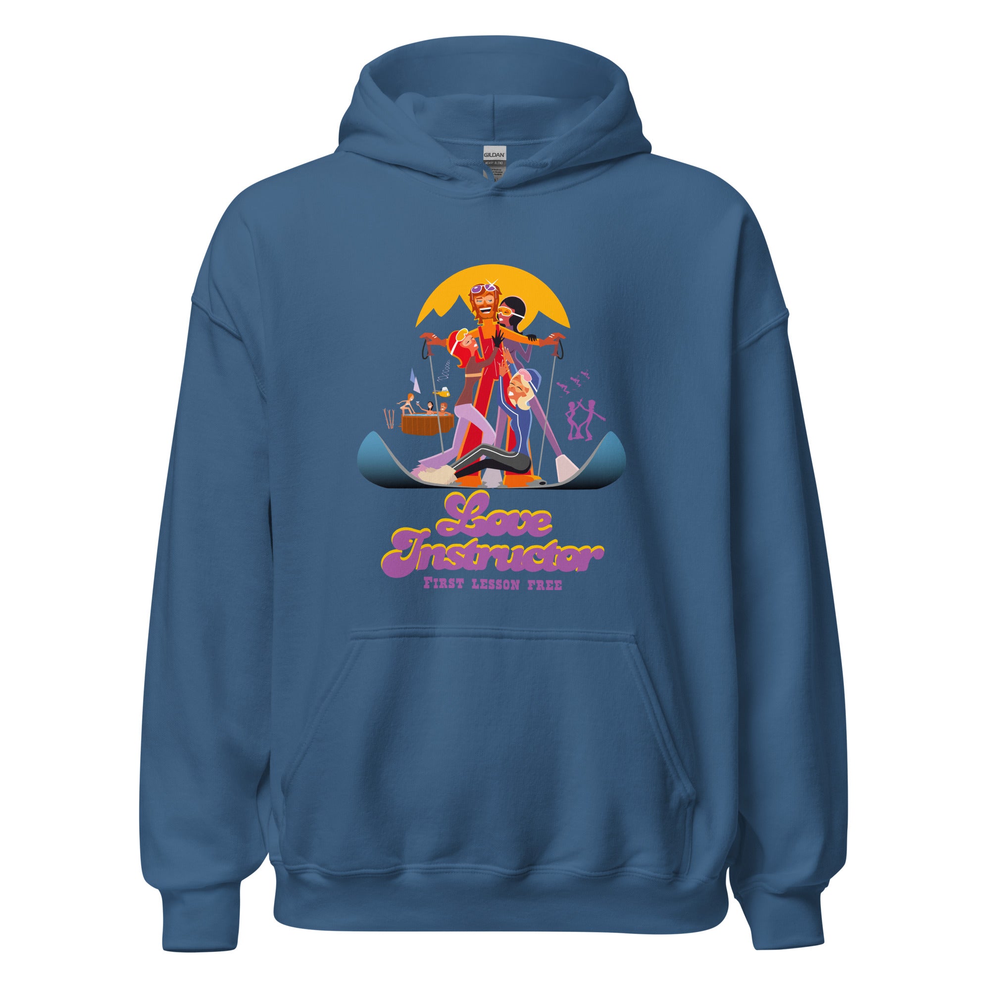 Sweat à capuche d'hiver unisexe Love Instructor First Lesson free sur couleurs sombres