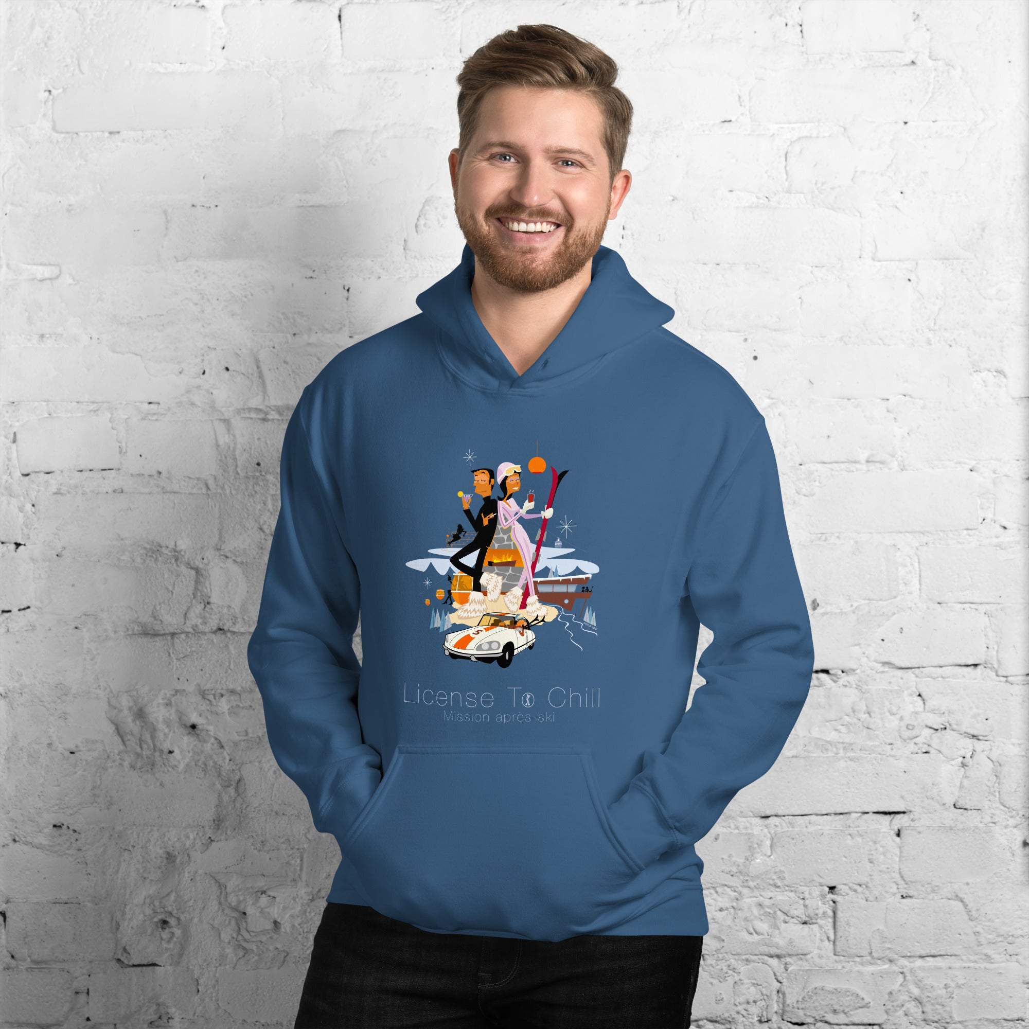 Unisex Hoodie License To Chill Mission Après-Ski on dark colors