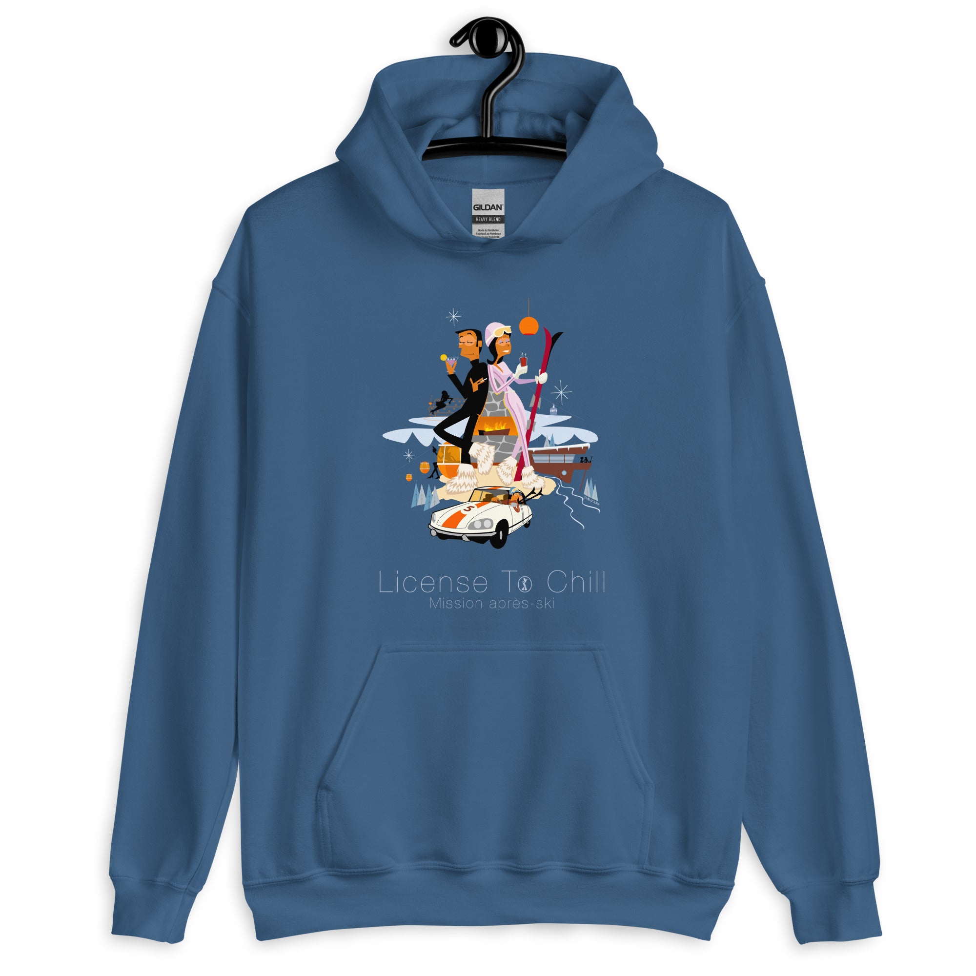 Unisex Hoodie License To Chill Mission Après-Ski on dark colors