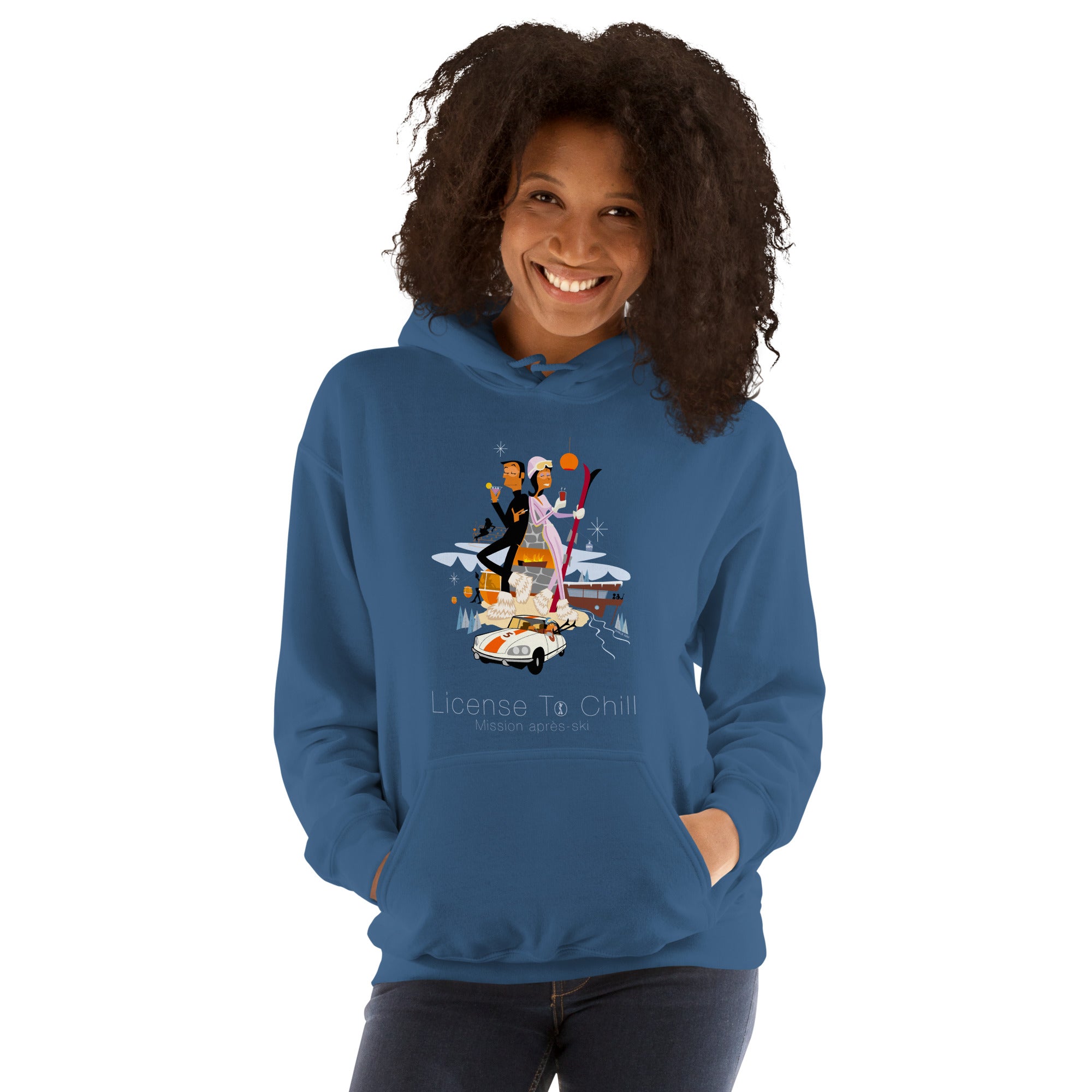 Unisex Hoodie License To Chill Mission Après-Ski on dark colors