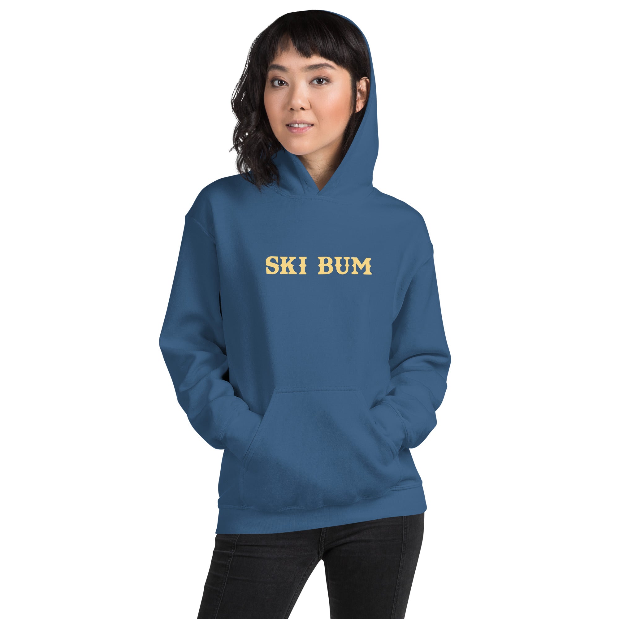 Unisex Hoodie Ski Bum on dark colors