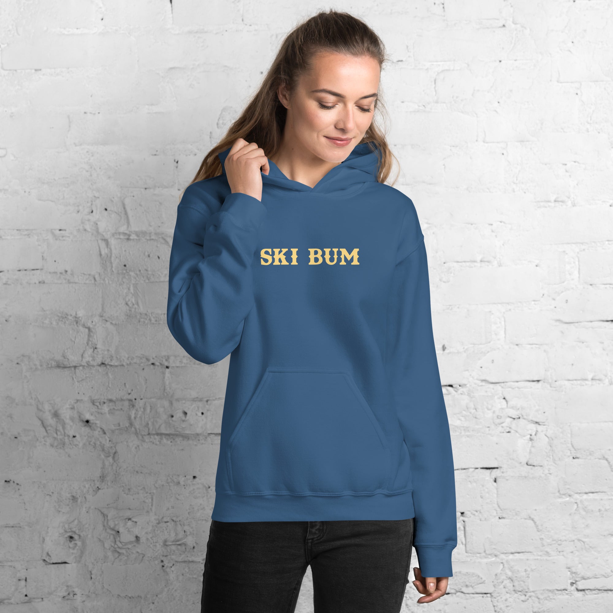 Unisex Hoodie Ski Bum on dark colors