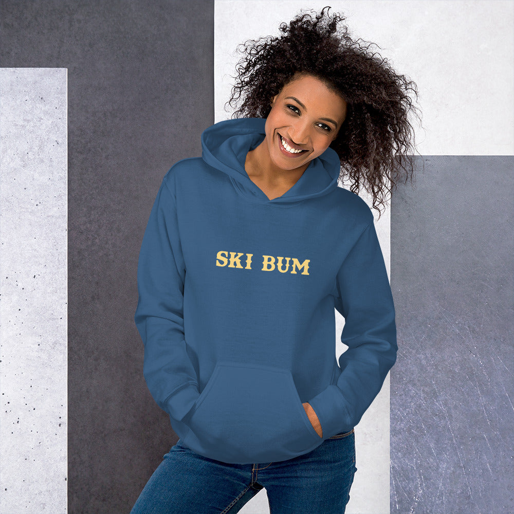 Unisex Hoodie Ski Bum on dark colors