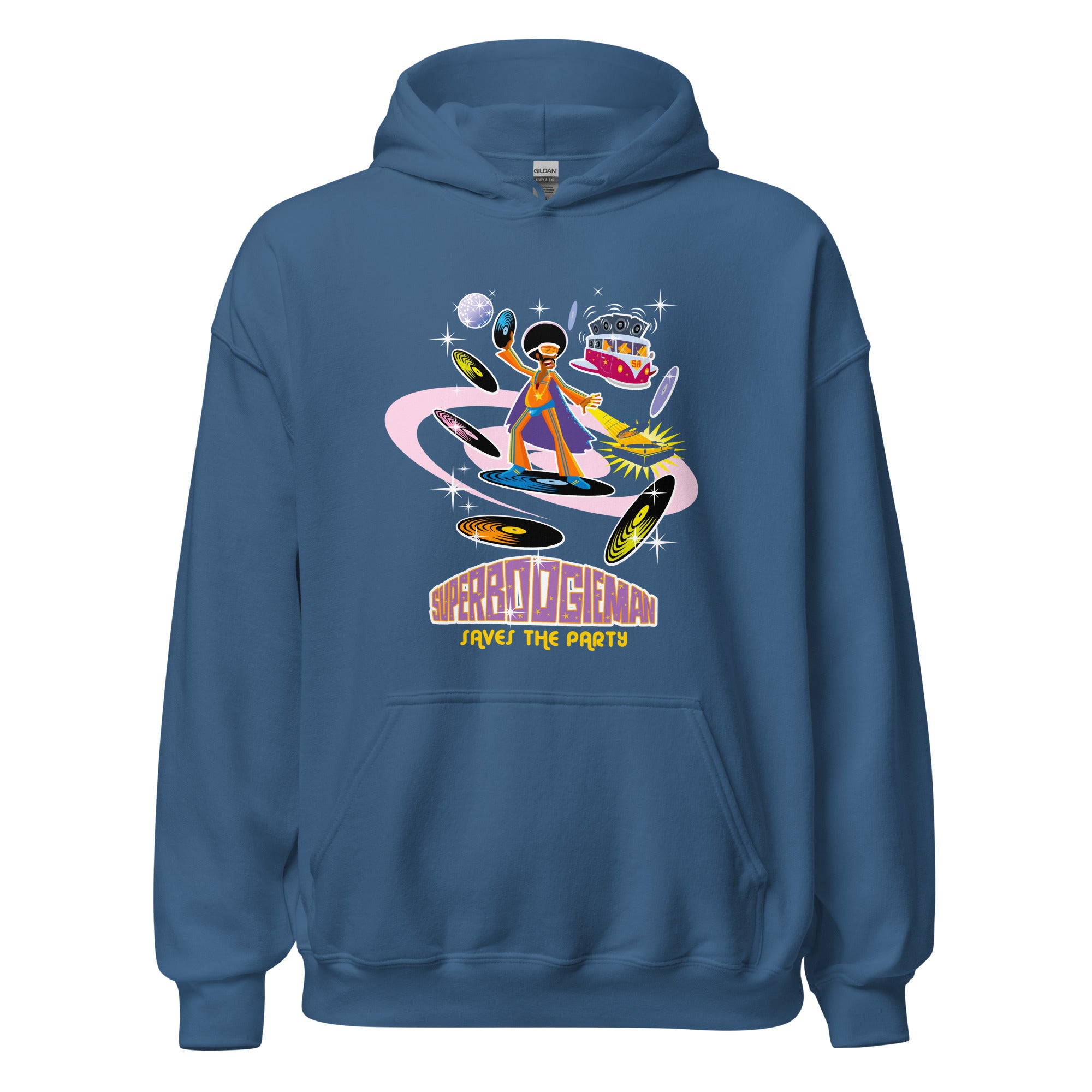 Unisex Hoodie Superboogieman Saves the Party on dark colors