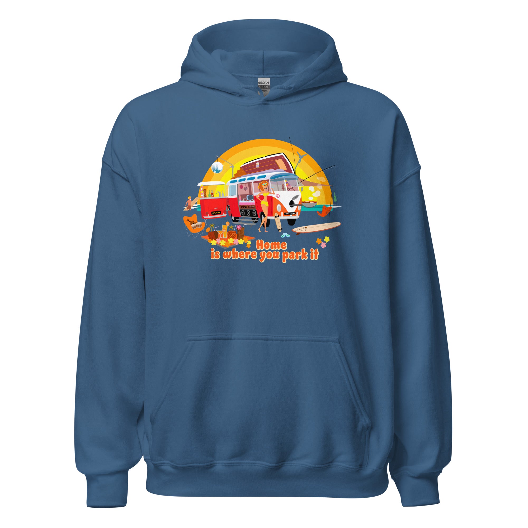 Unisex Hoodie Ultra Combi: Home is where you park it on dark colors