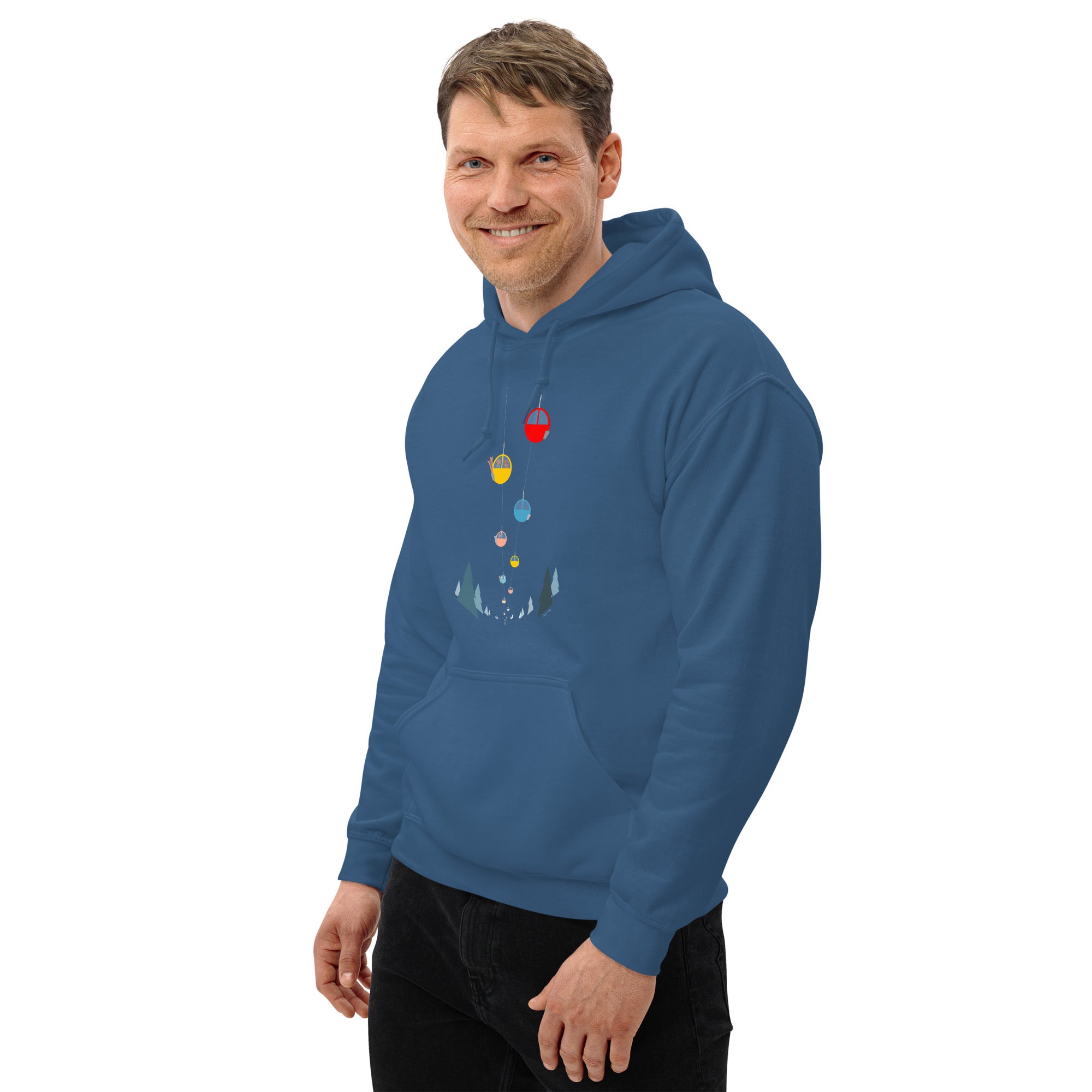 Unisex Hoodie Gondolas in the mist (front & back)