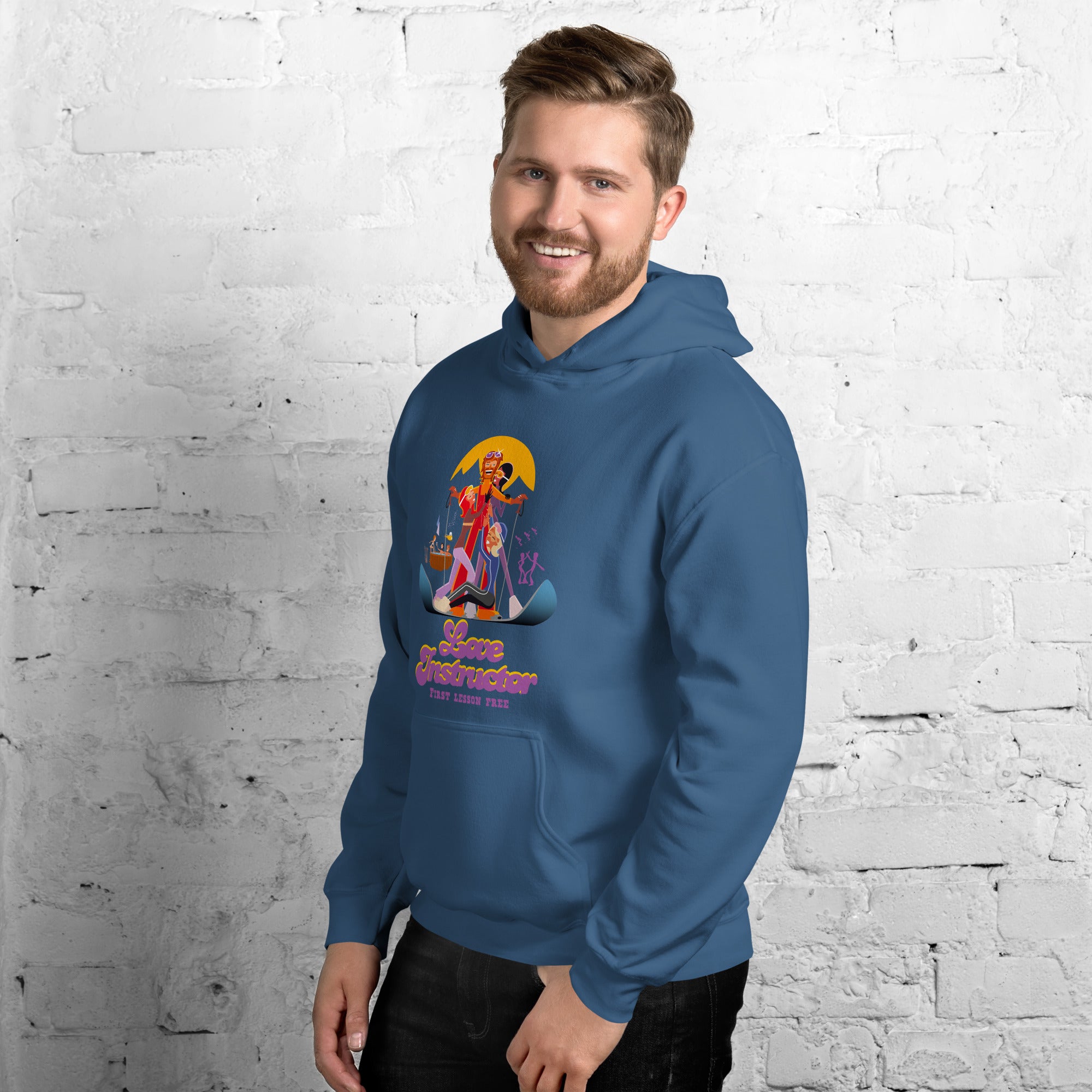 Unisex Hoodie Love Instructor First Lesson free on dark colors