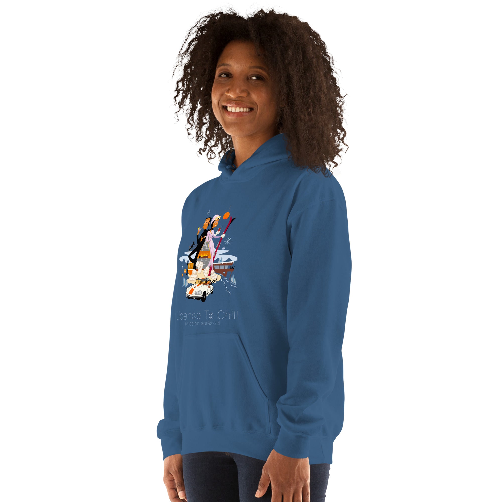 Unisex Hoodie License To Chill Mission Après-Ski on dark colors