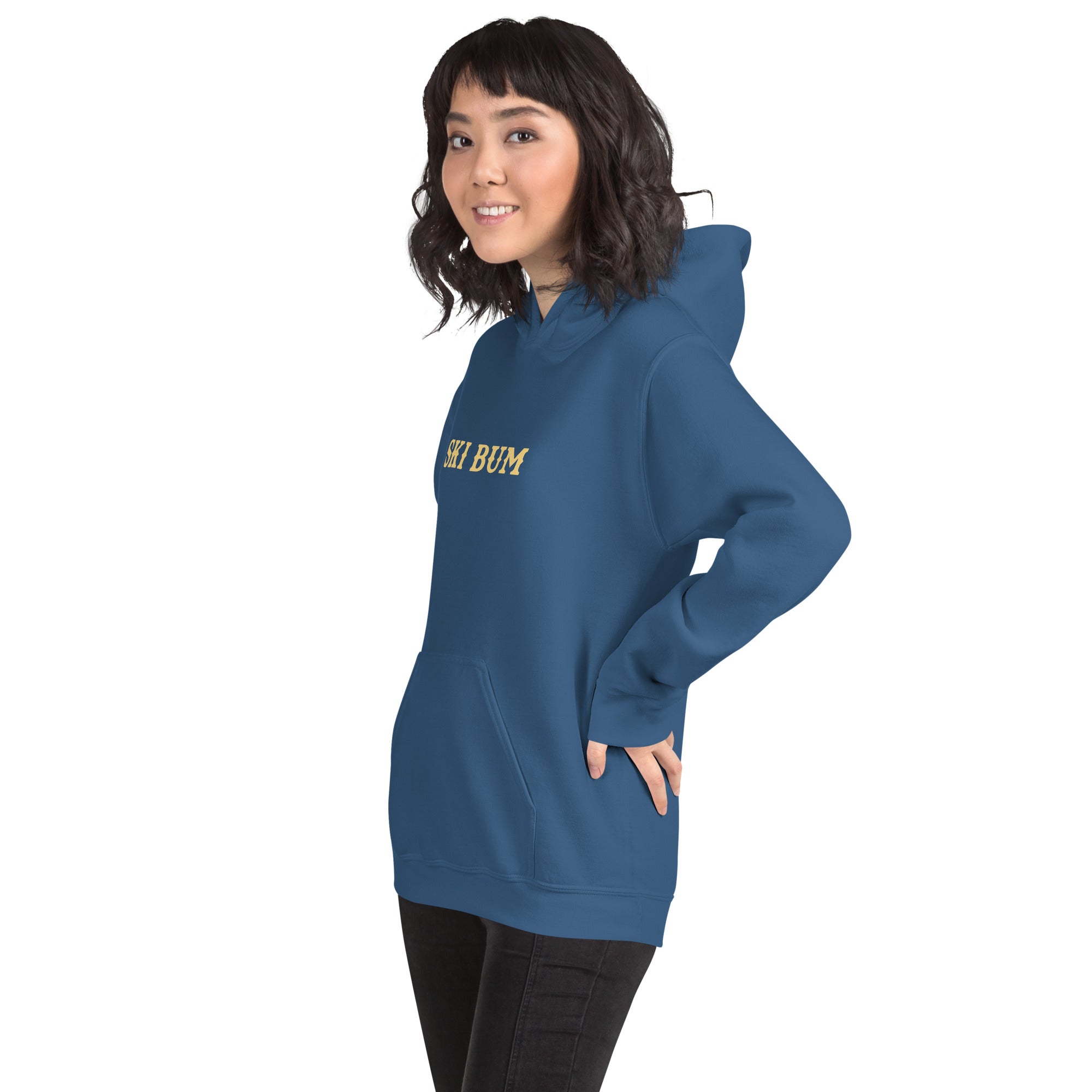 Unisex Hoodie Ski Bum on dark colors