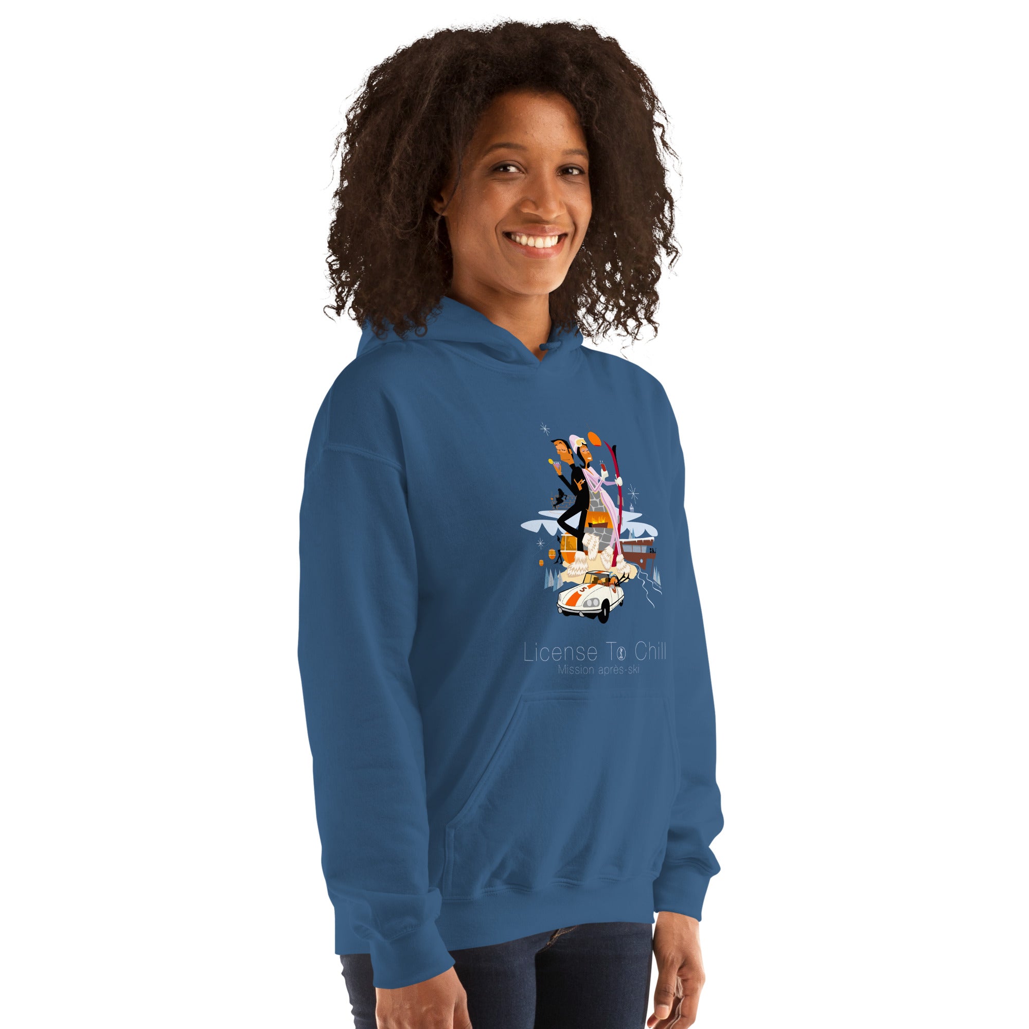 Unisex Hoodie License To Chill Mission Après-Ski on dark colors