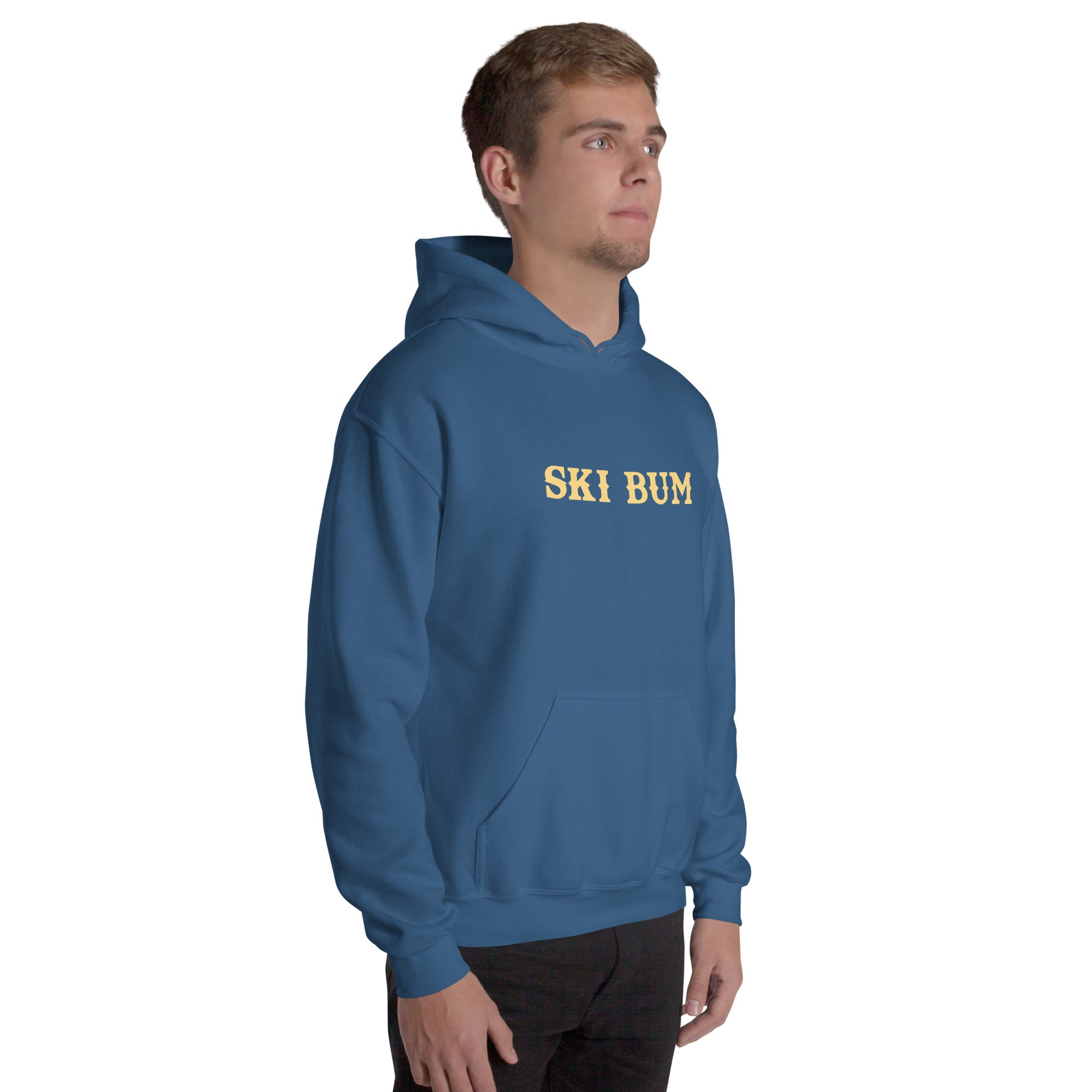 Unisex Hoodie Ski Bum on dark colors