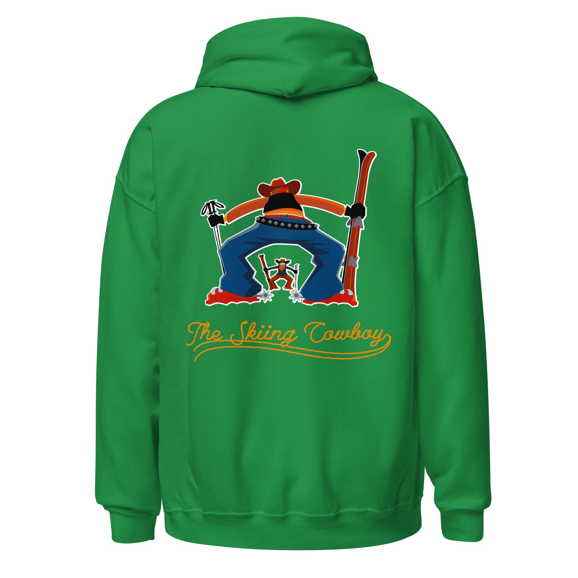 Unisex Hoodie Skiing Duel Outline on bright colors (front & back)