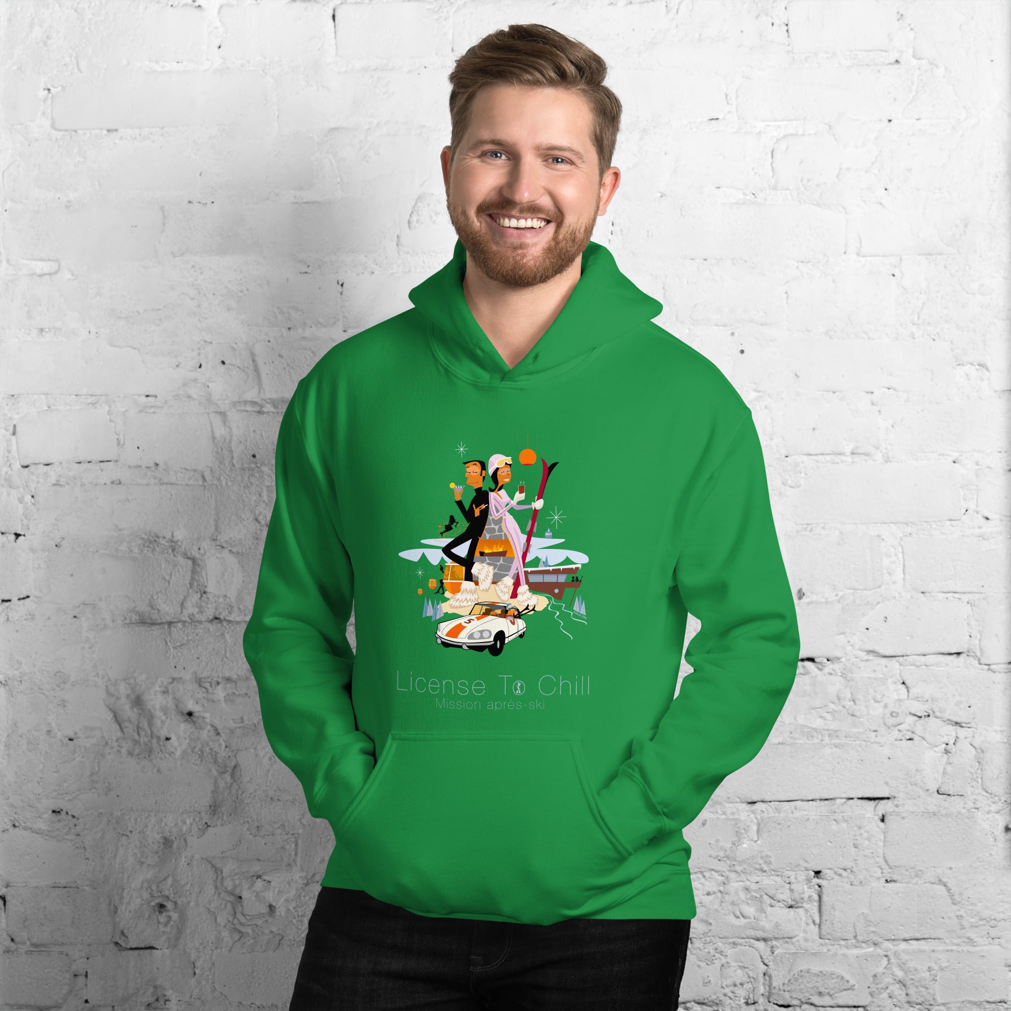 Unisex Hoodie License To Chill Mission Après-Ski on bright colors