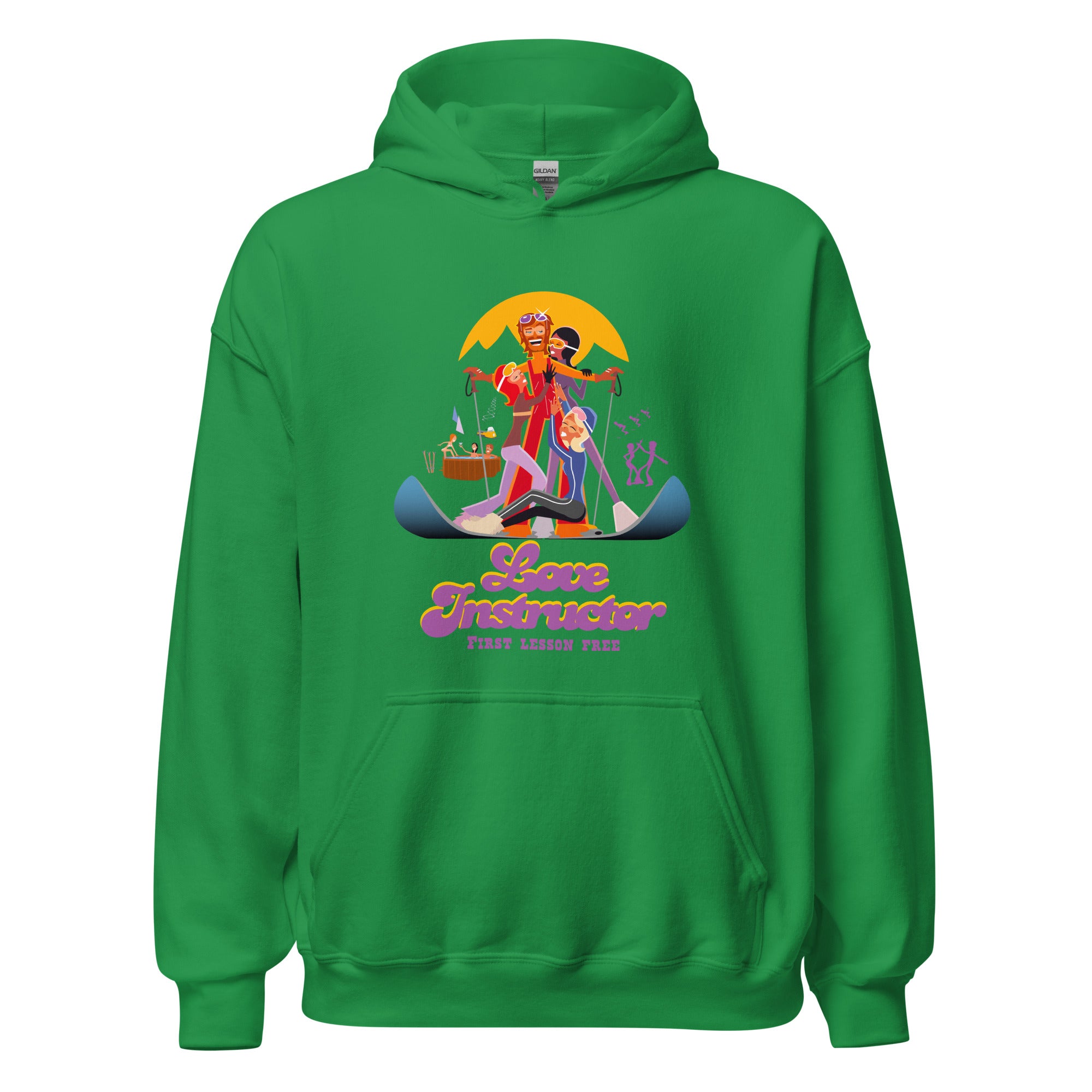 Sweat à capuche d'hiver unisexe Love Instructor First Lesson free sur couleurs vives