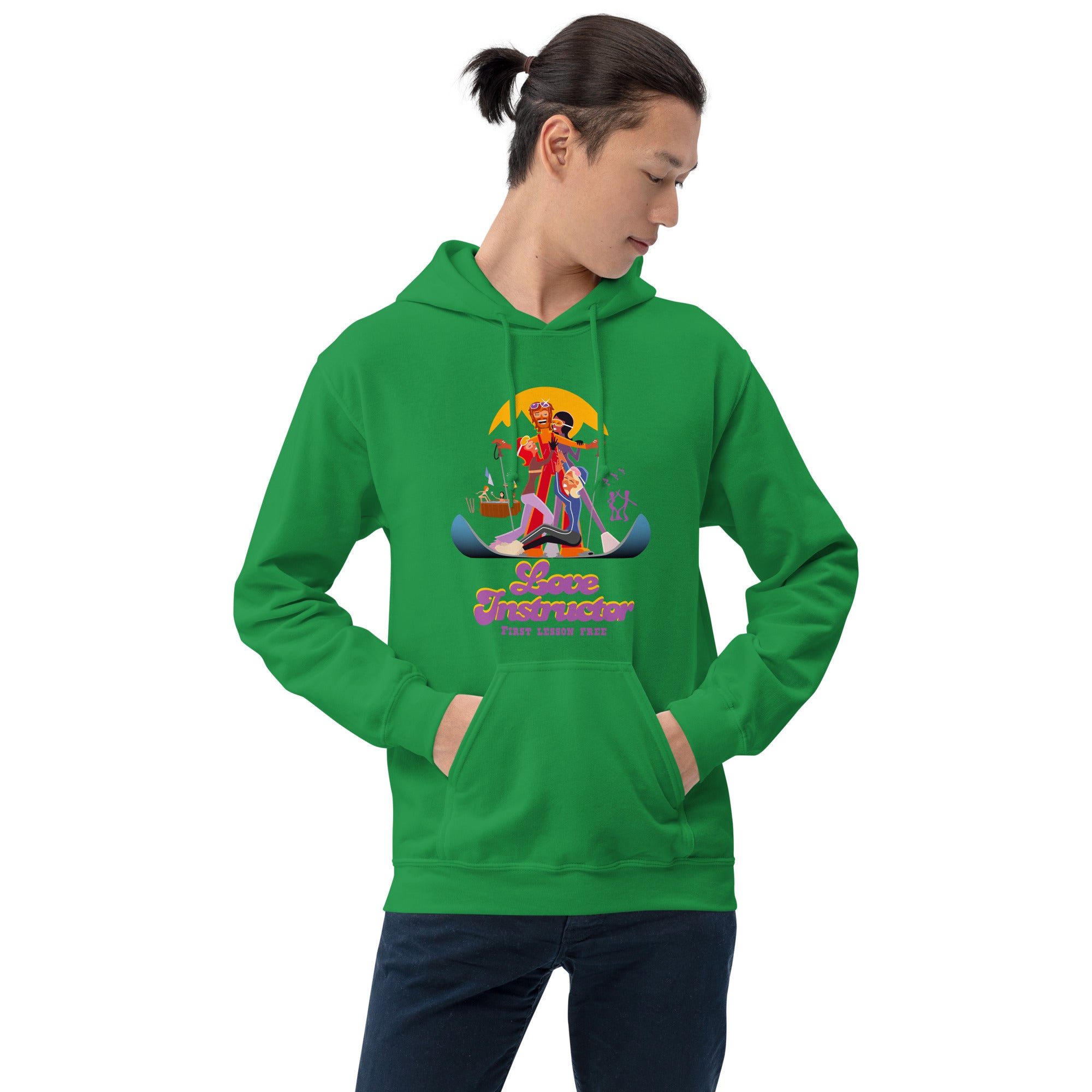 Unisex Hoodie Love Instructor First Lesson free on bright colors